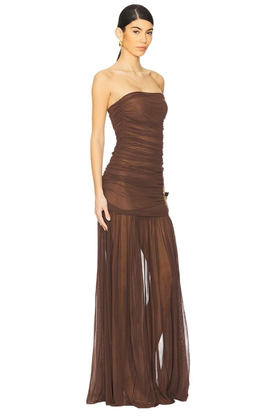 retrofete Adele Dress in Dark Chocolate Medium New Womens Long Maxi Gown