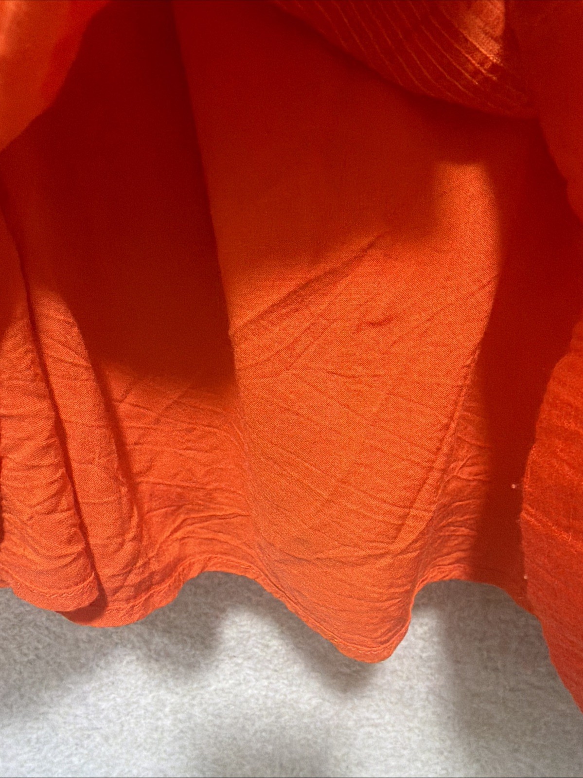 Oliver Bonas Orange Button Front Textured Lined Shirt Dress W/pockets Size 8 EUC