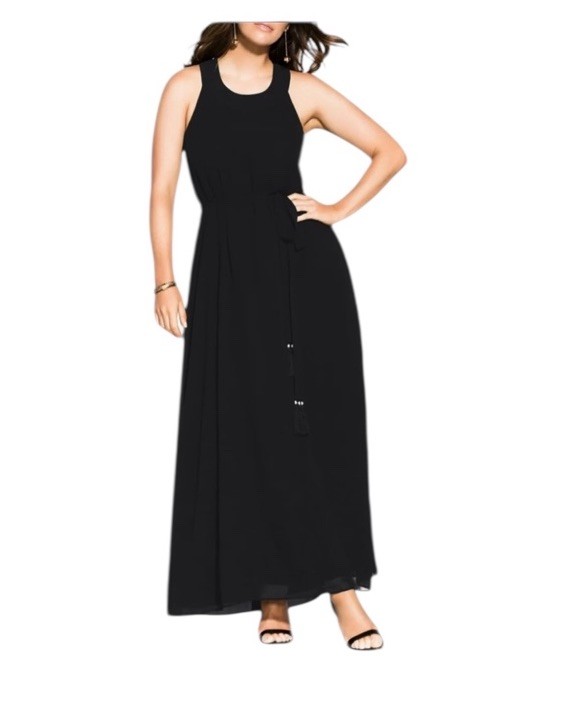 City Chic Halter Bliss Maxi Dress Size 20 Muted Burnt Orange Chiffon