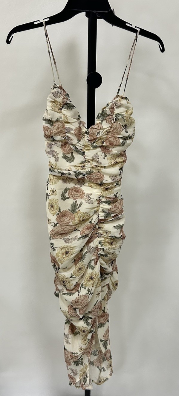 Vici Flora Ruched Midi Dress- Size S