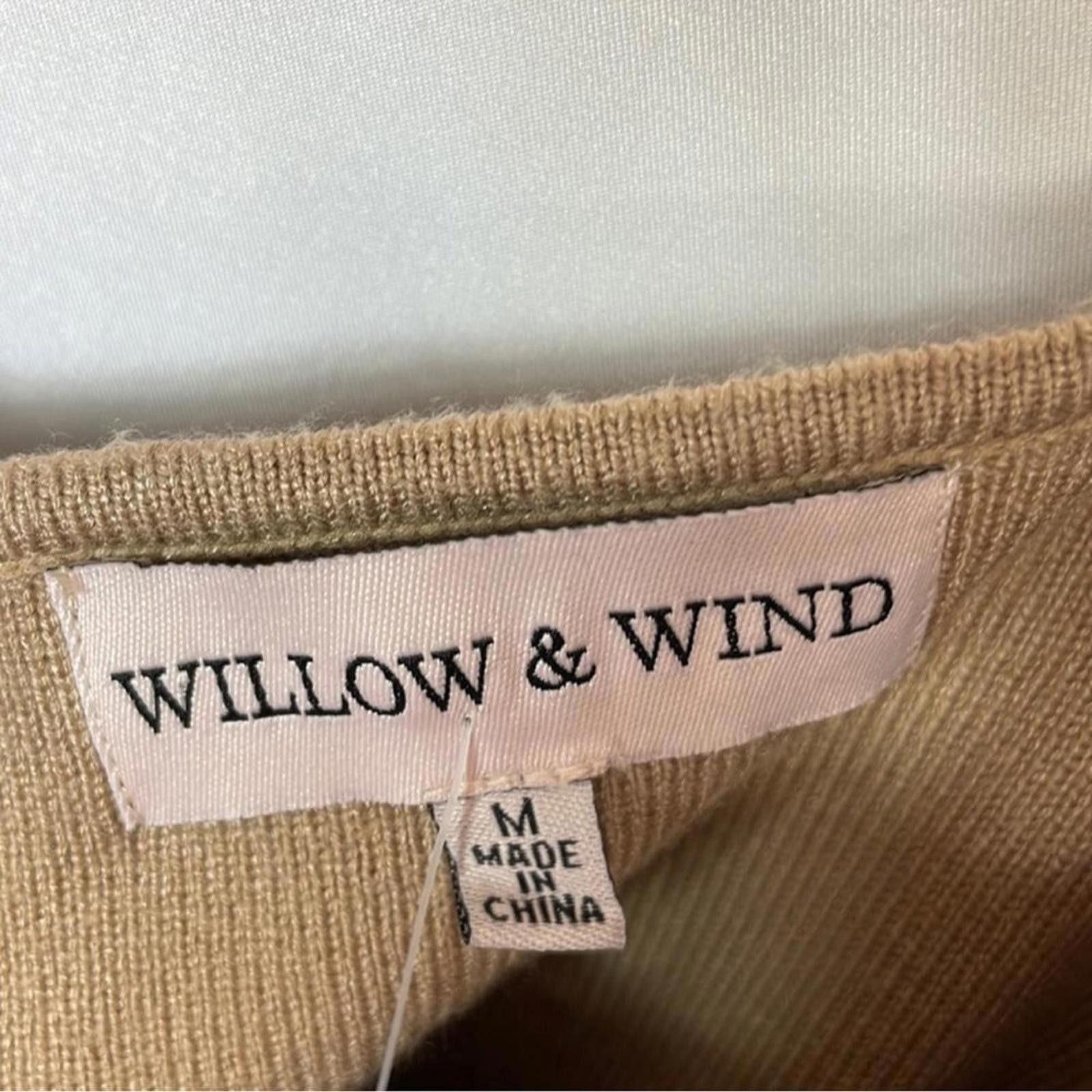 Willow & Wind Tan Knit Midi Dress M Sleeveless Bodycon Slit NWT