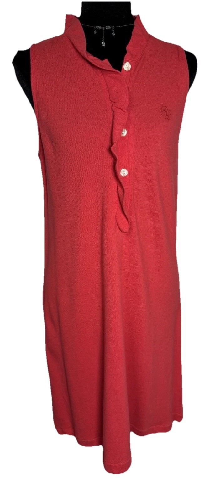 Polo Jean Co. By Ralph Lauren Vintage Red Knee Length Sport Dress, Size Small
