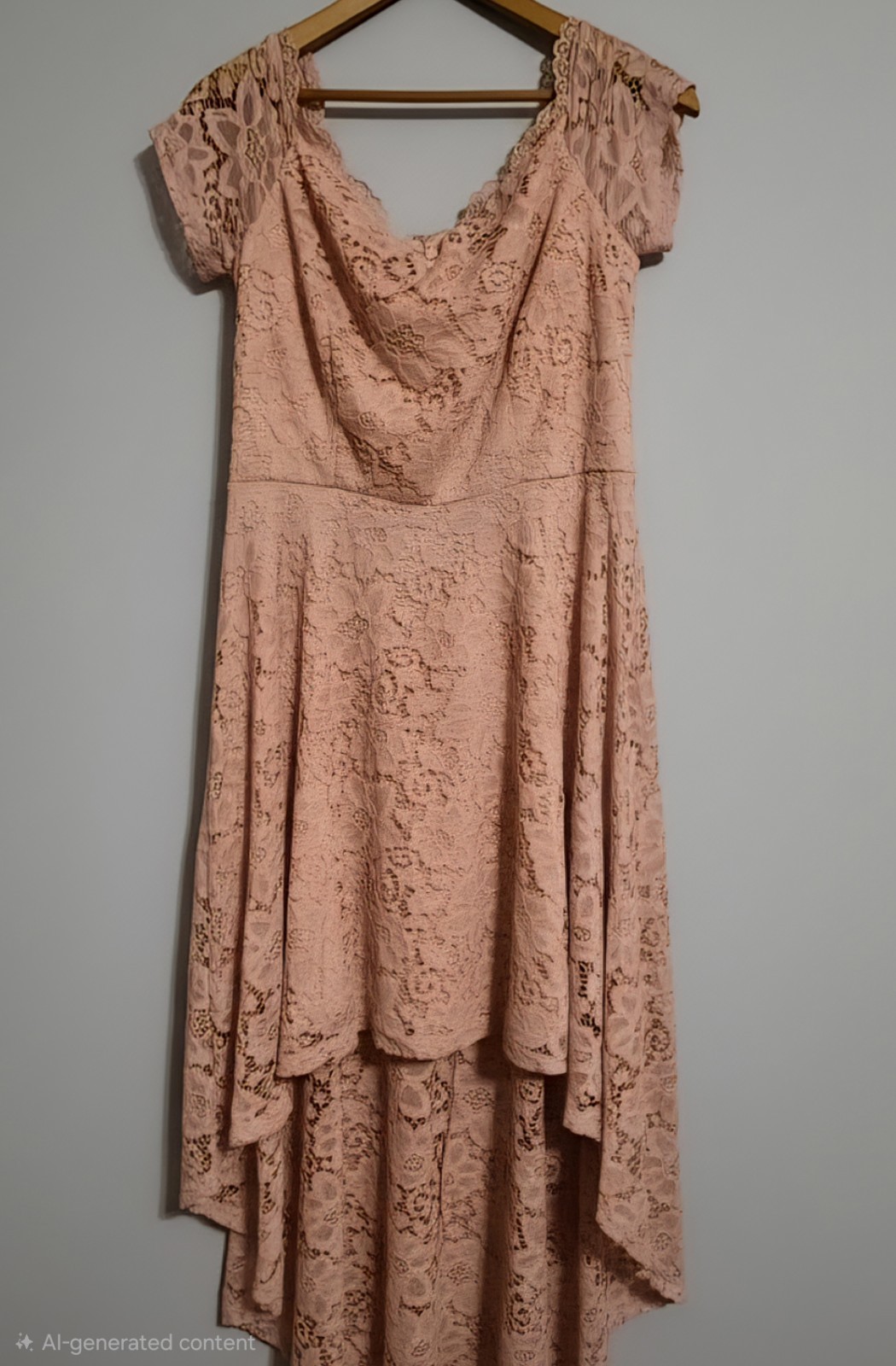 Design Blush Pink Lace High Low Dress