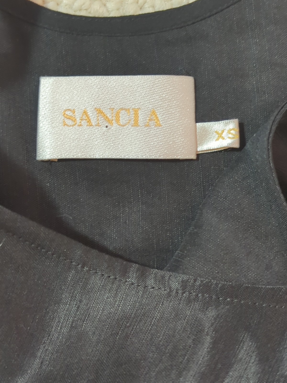 Sancia Drop Waist black cocktail Tank Dress XS Minimalist capsule quiet Luxury