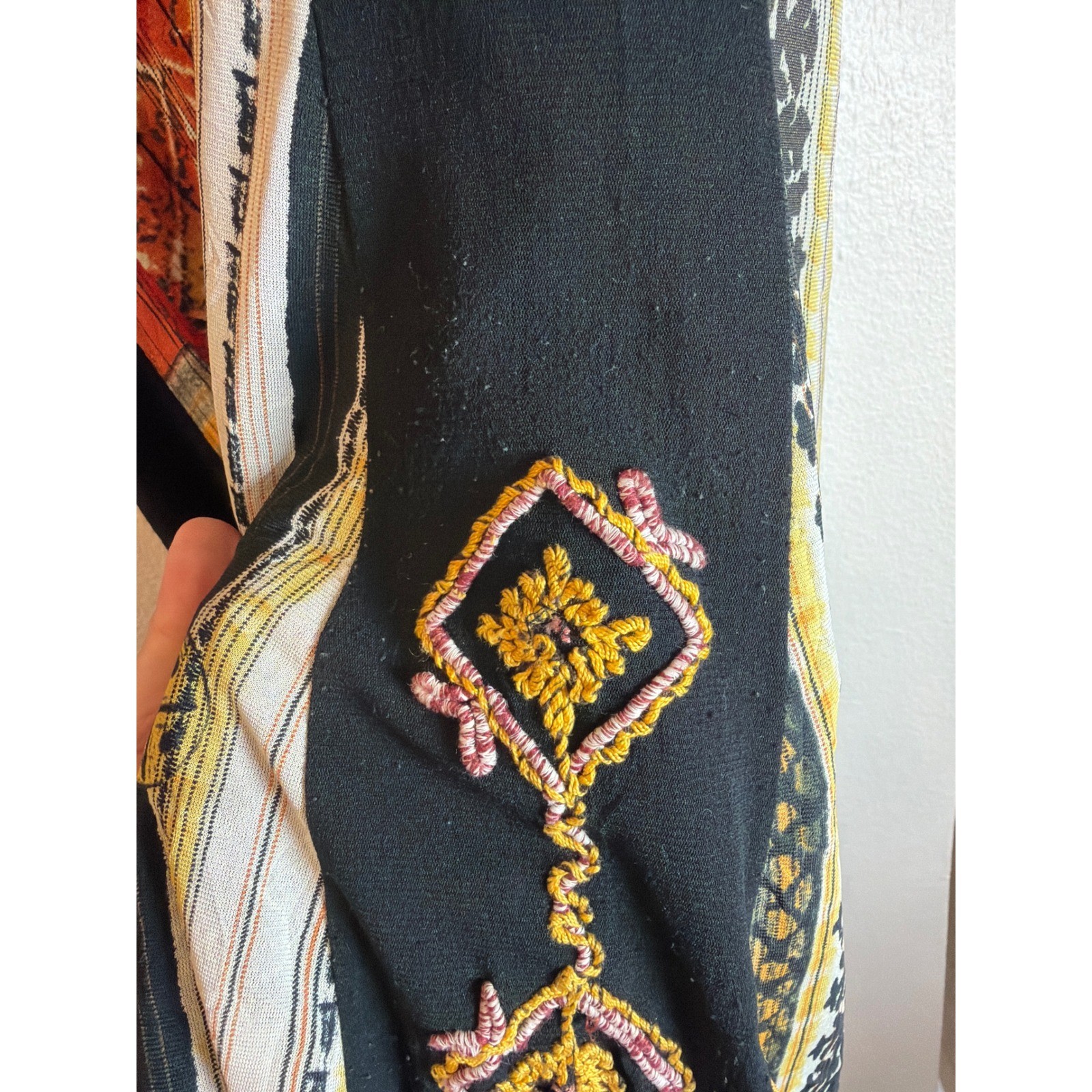Save the Queen! Patchwork Print Embroidered Mesh Mini Dress XL Made in Italy Y2K
