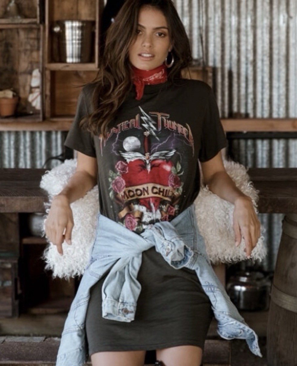 Spell & The Gypsy Collective Mystical Thunder Tee Dress Size S NEW with Tags