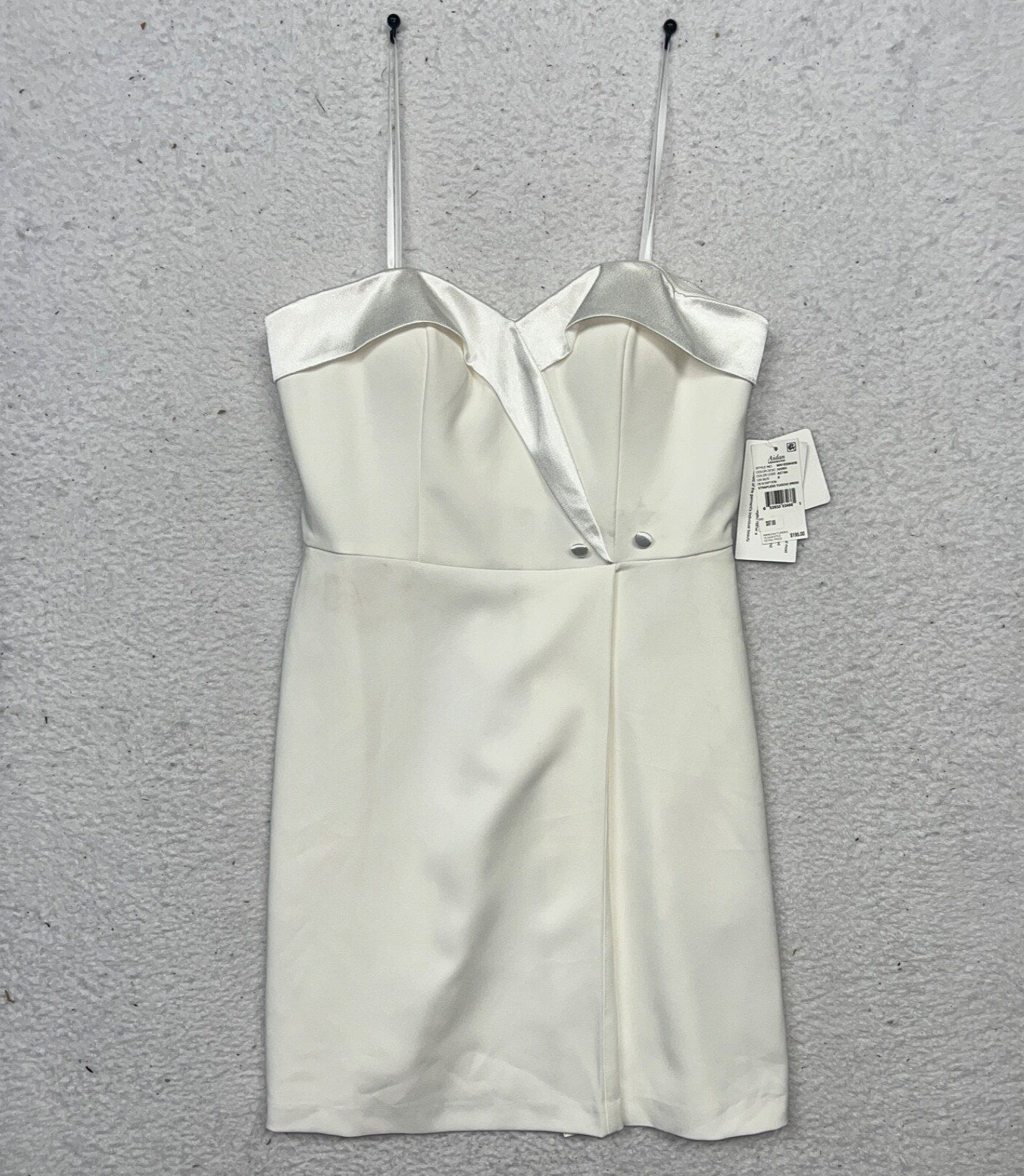Aidan Mattox Strapless Tuxedo Dress Size 8 NWT Ivory MN1E205509