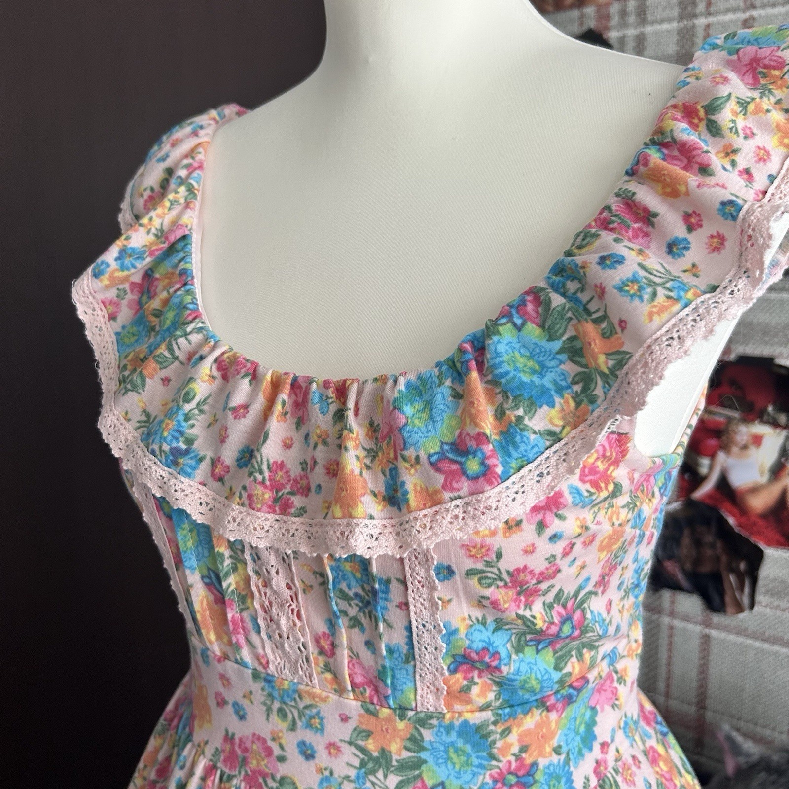 Rare LIZ LISA Vent Collection Floral Dress Lace Ruffle Corset Lolita Hime
