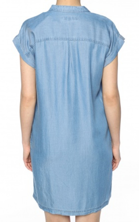 MICHAEL KORS BLUE CHAMBRAY DENIM LACE-UP SHIFT DRESS SIZE LARGE RRP £175.00 VGC