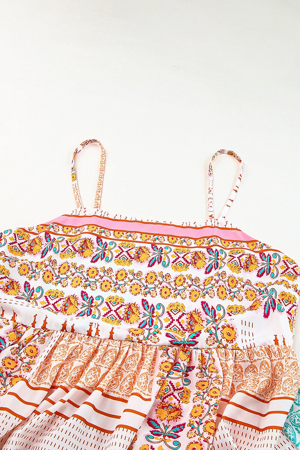 Multicolor Boho Patchwork Print Square Neck Sundress New S, M, L