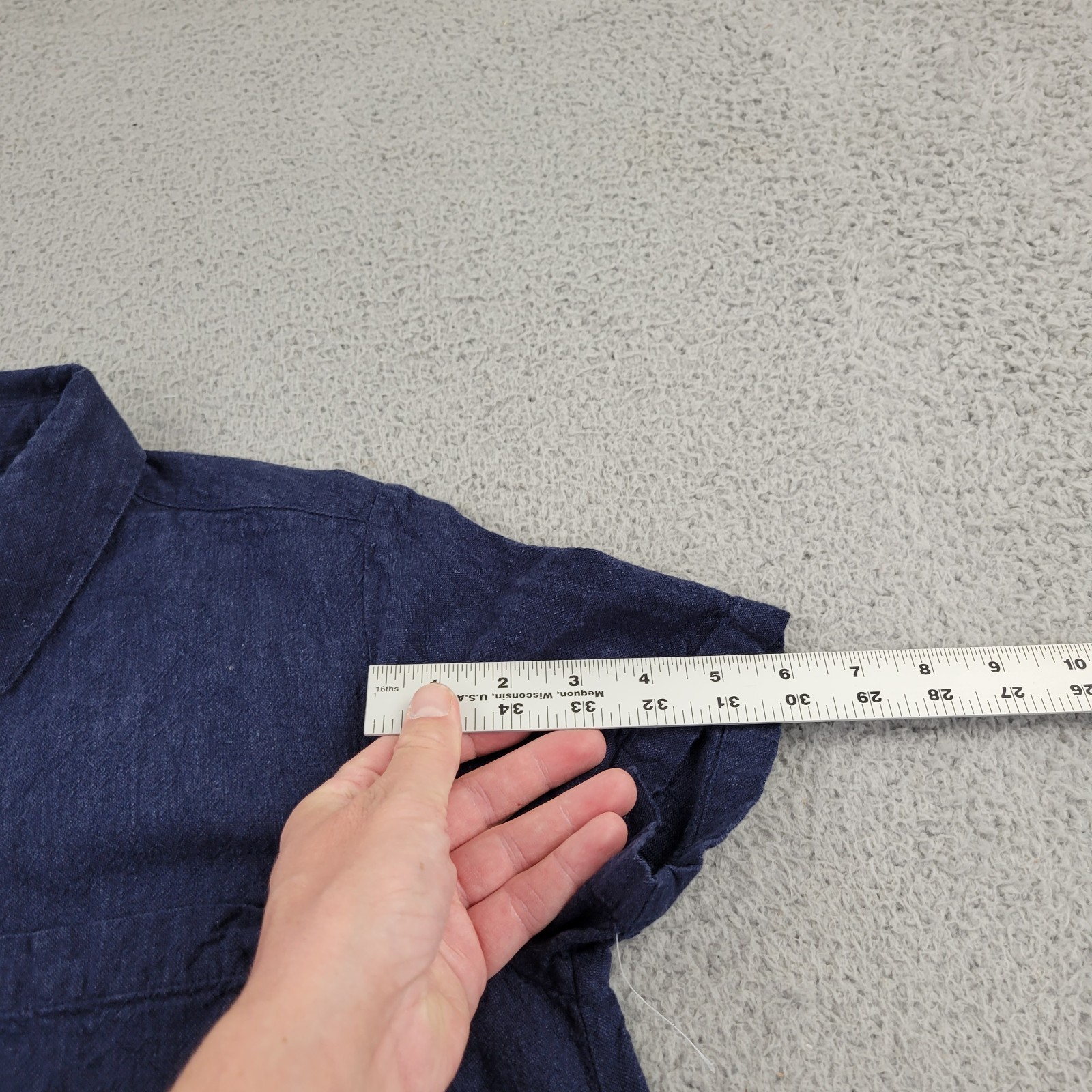 Pendleton Linen Dress Womens Small Blue Buttons Pockets Woolen Mills