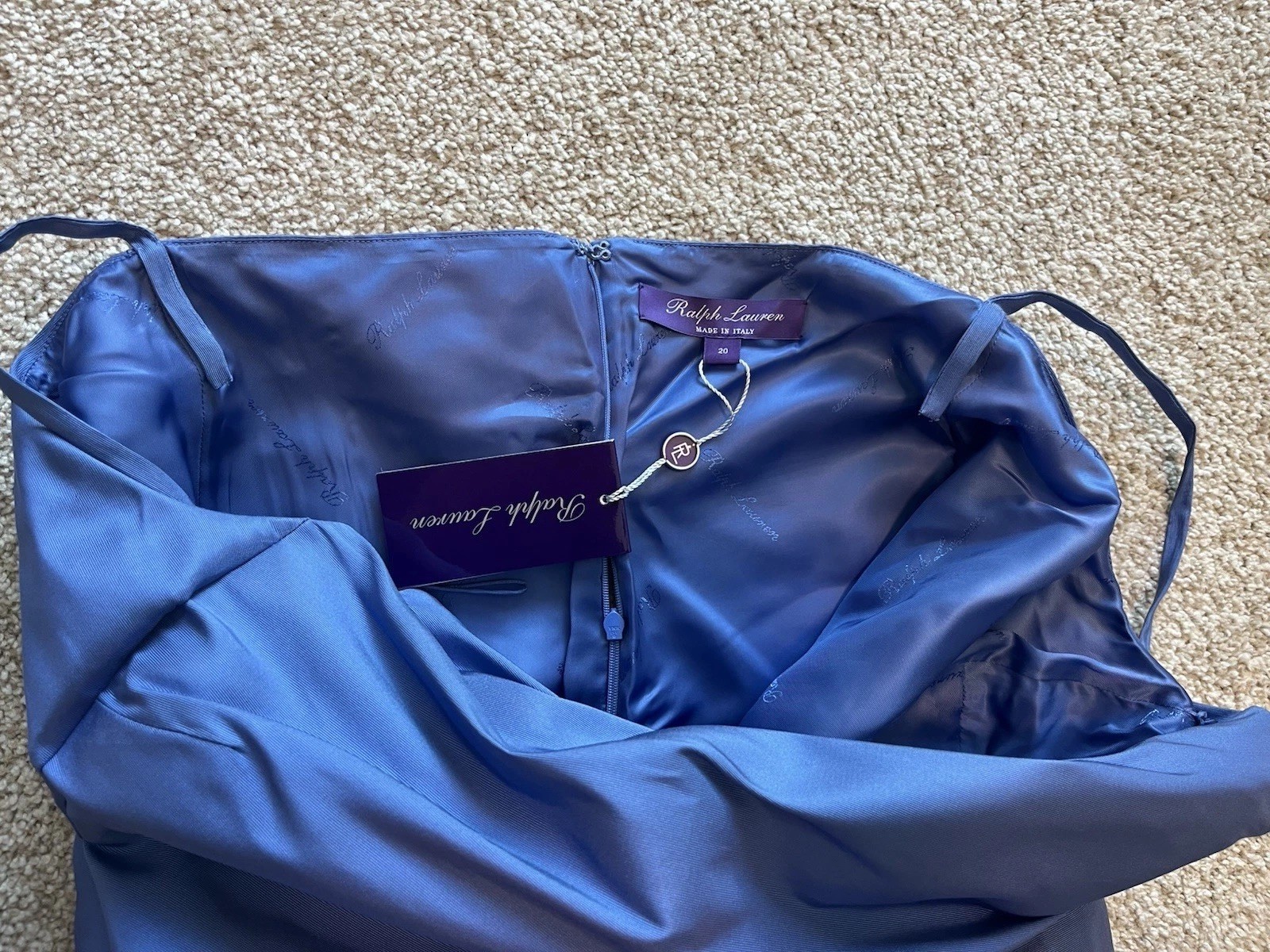 Ralph Lauren Collection Purple Label Krystina Faille Evening Dress Size 20