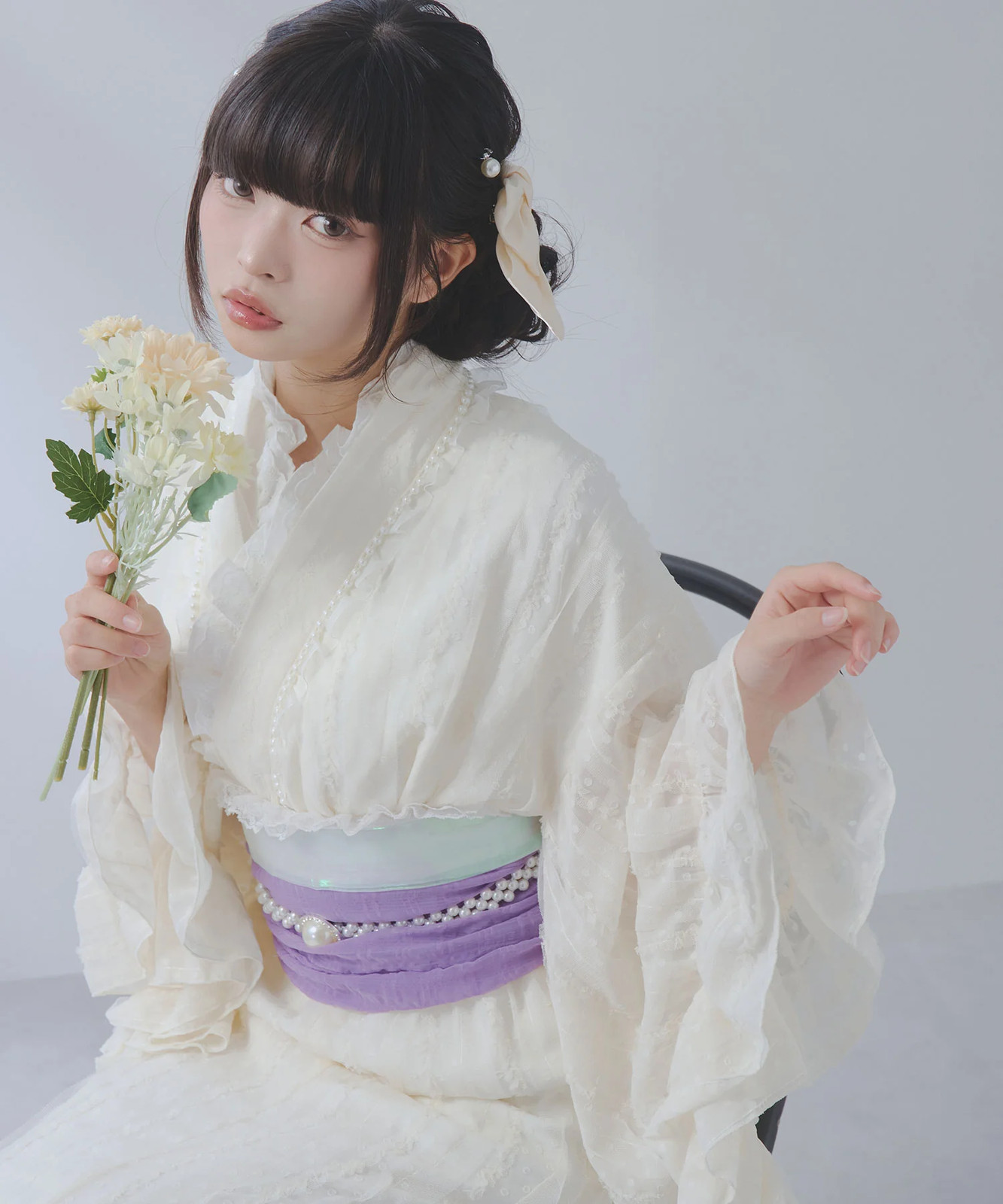 BULK Buy Dot Tulle Lace Ruffle Mermaid Yukata 3pc Set Large Sizes Jirai New