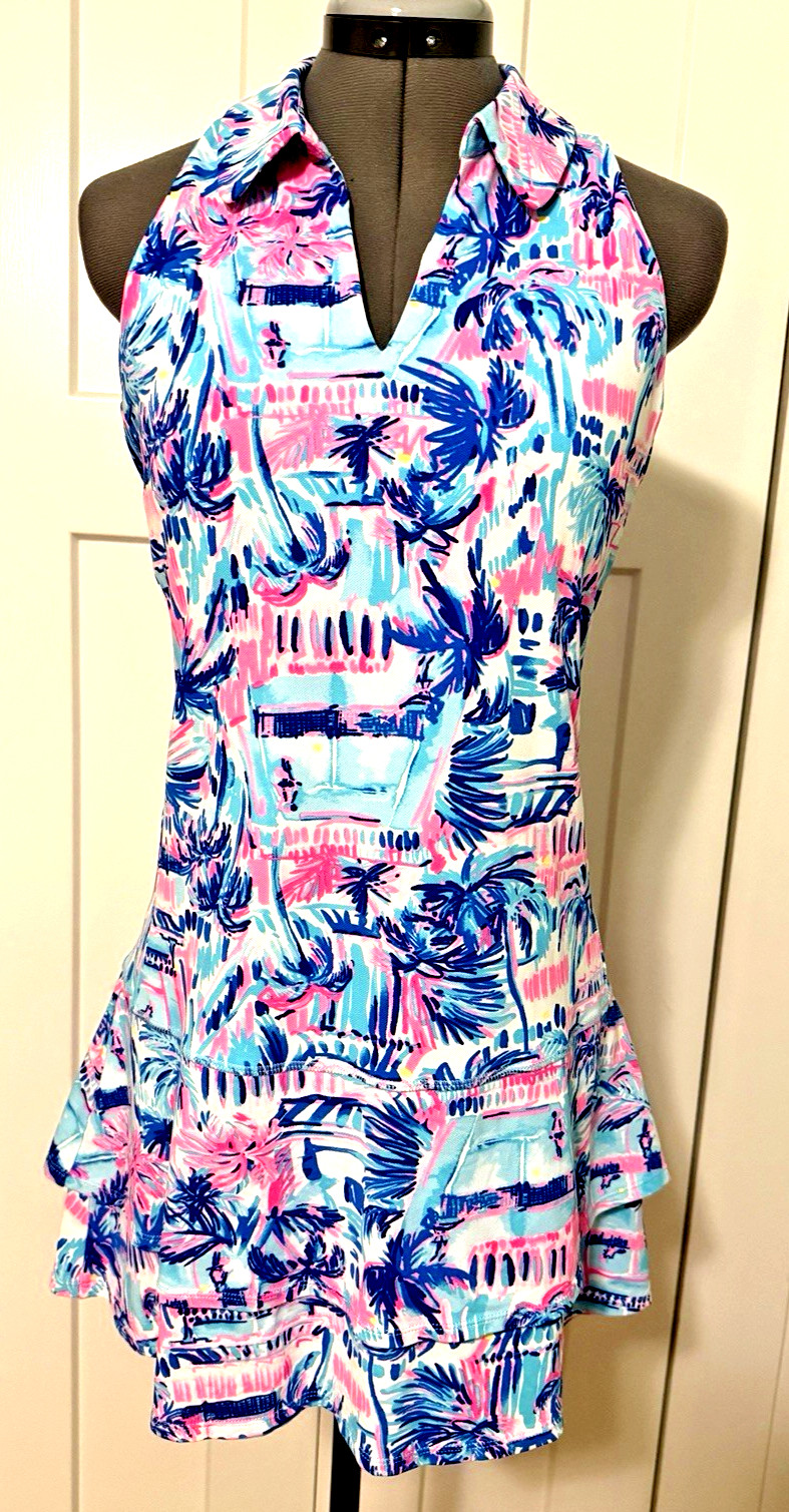 Lilly Pulitzer UPF 50+ Luxletic Dania Dress Medium Ravello Blue Perfect Match