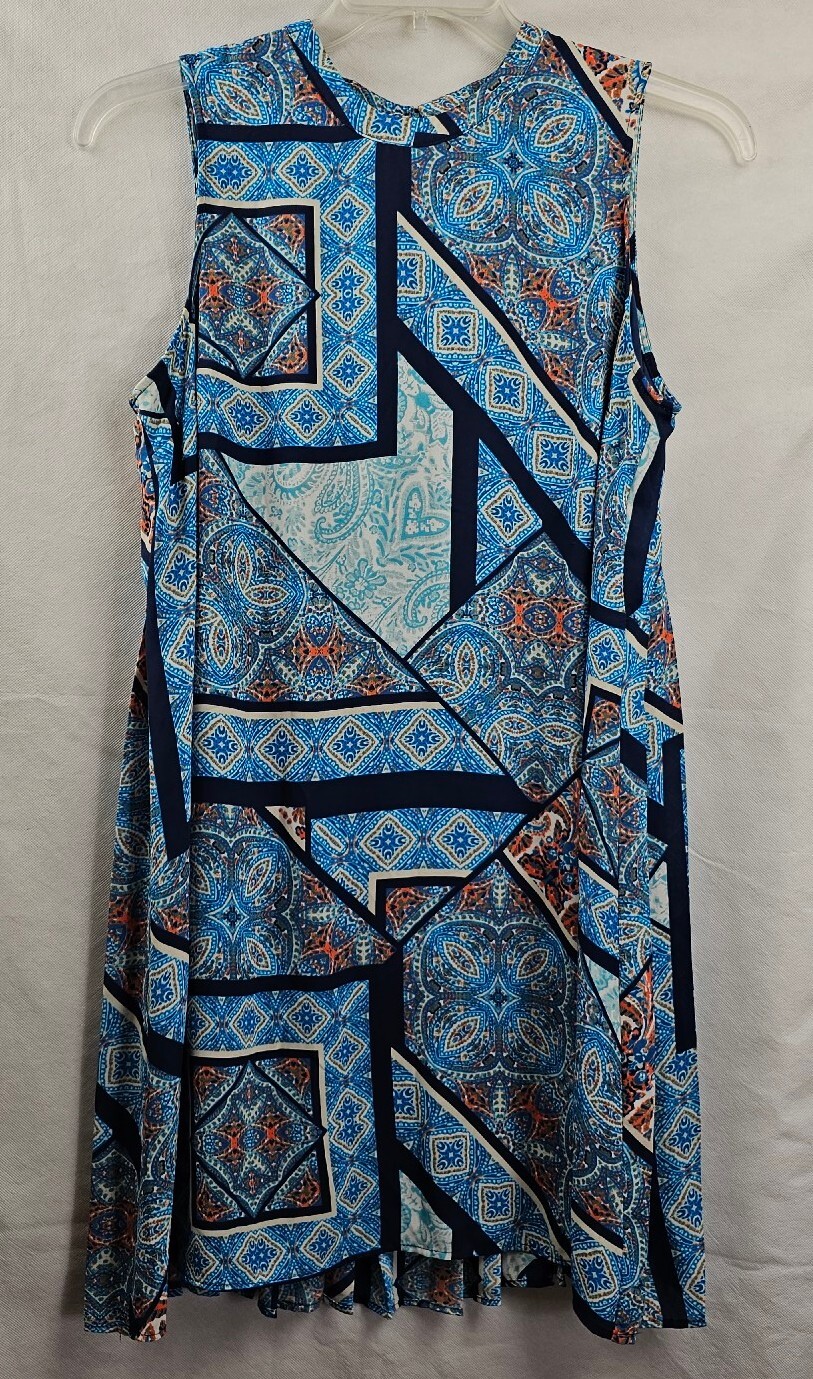 Daniel Rainn Dress Lined Size Medium Sleeveless Blue Pit To Pit 20in Length 36in