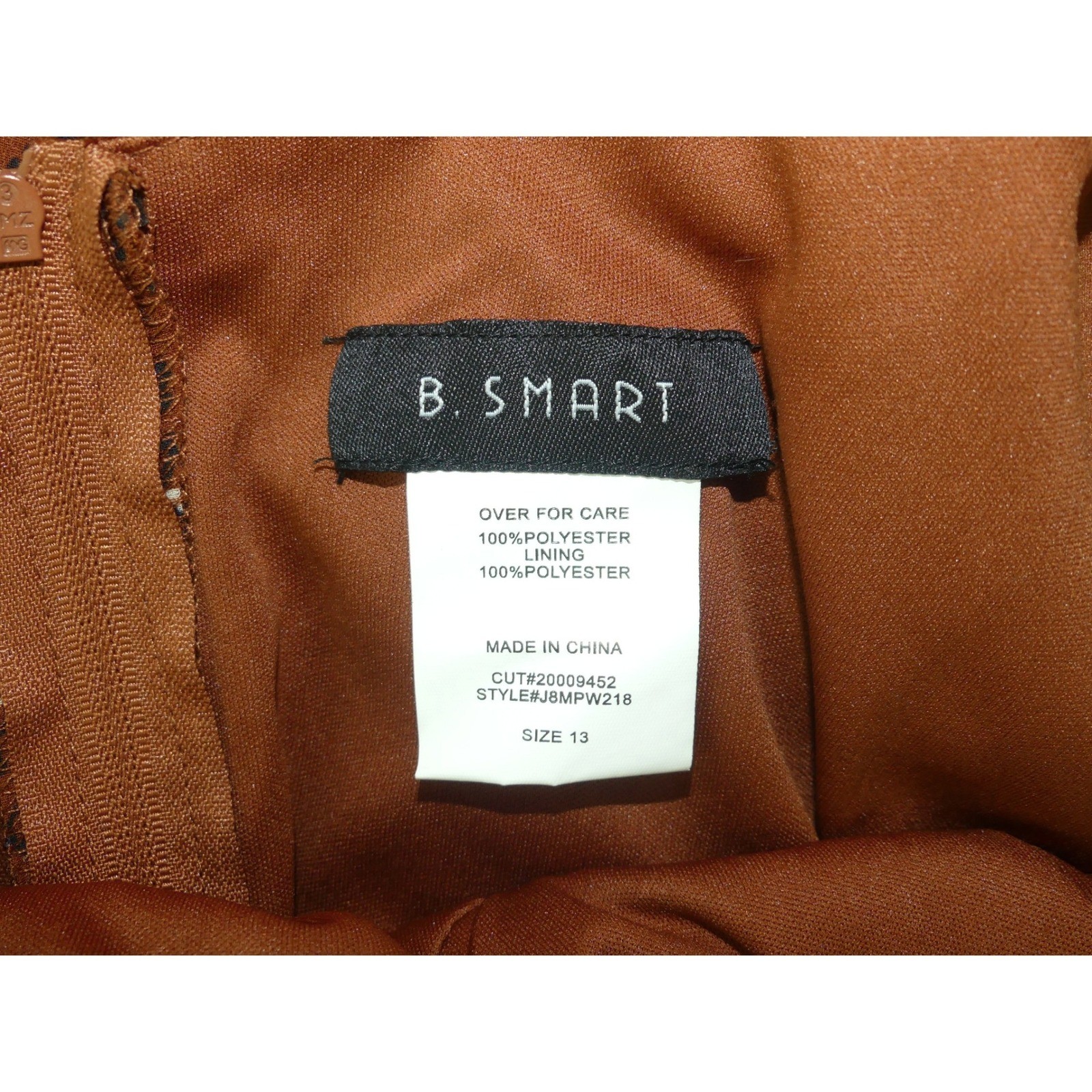 B. Smart Brown Leopard Daisy Print Mini Dress Size 13 NWT