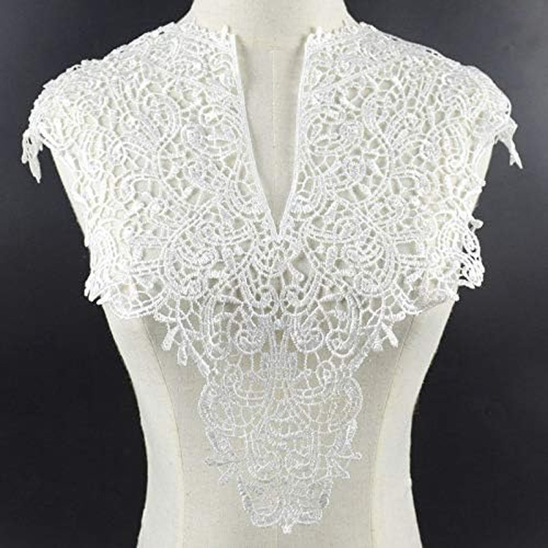 1 Sets (Front/Back) Pink/Red/Black/White Lace Neckline Collar Beautiful Flower L