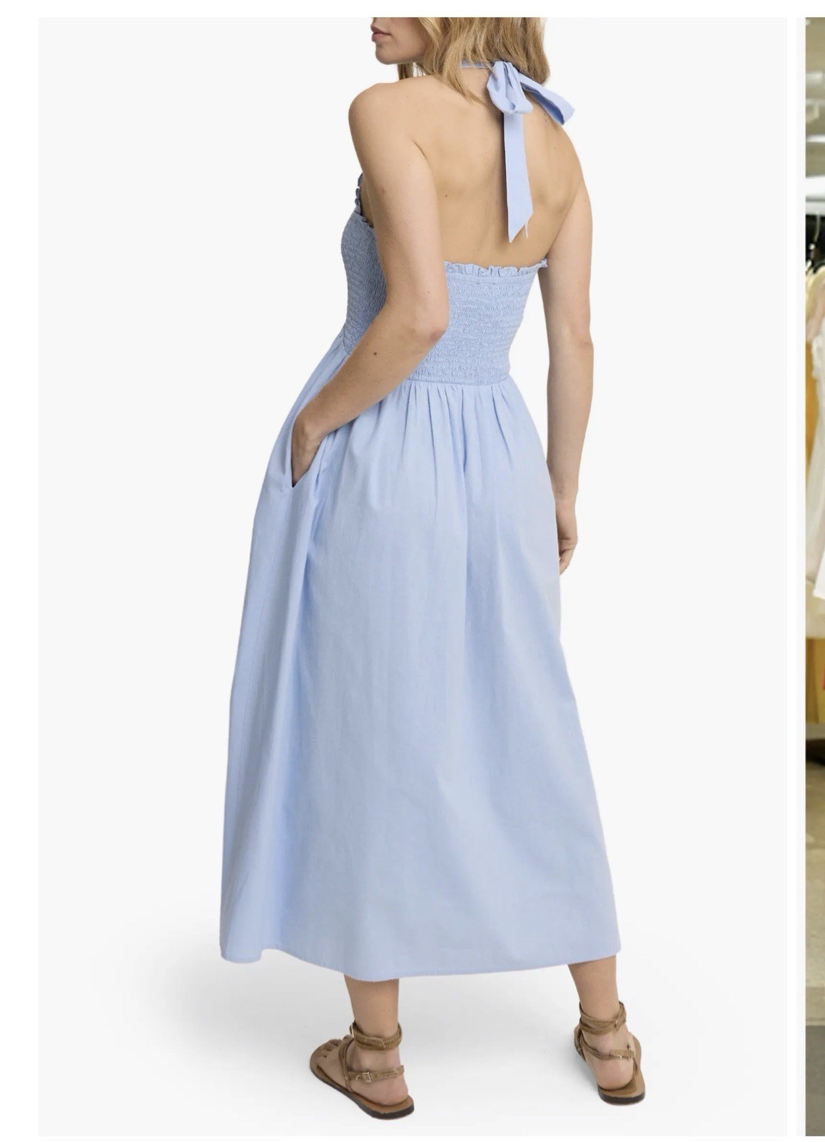 Nobody’s Child Caterina Halter Midi Dress Blue US Size 6🌼