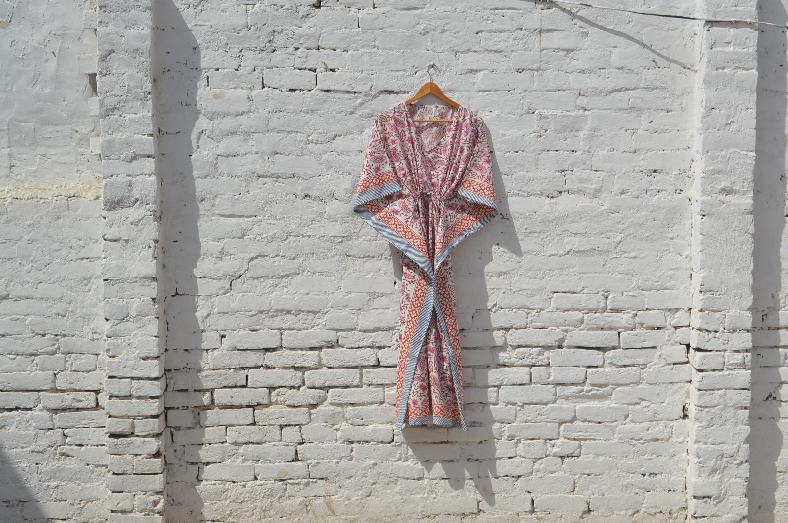 100%Cotton Indian Block Print Long Kaftan Dress TARRIF FREE✅0% CHARGE KF-82 *
