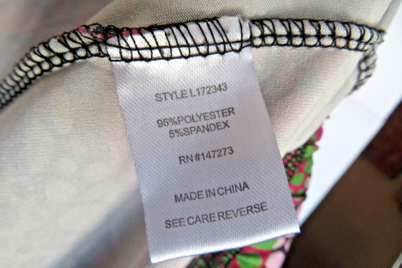 LBISSE® Black Tunic With Retro Print Leggings Multi-Color Pinks Grays Size Large