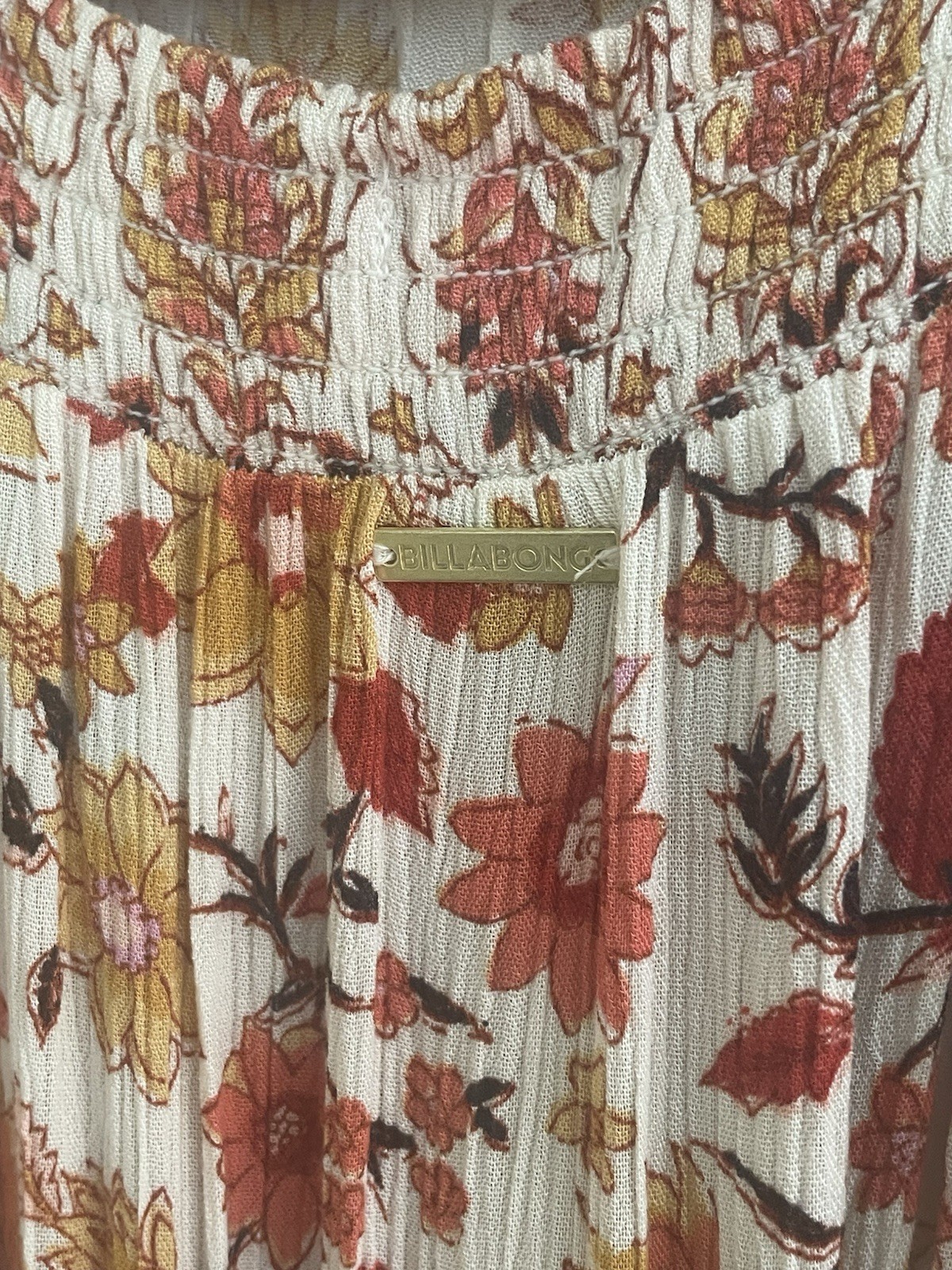 Billabong Floral Boho Chic Cottagecore Maxi Sleeveless Summer Beach Dress XS