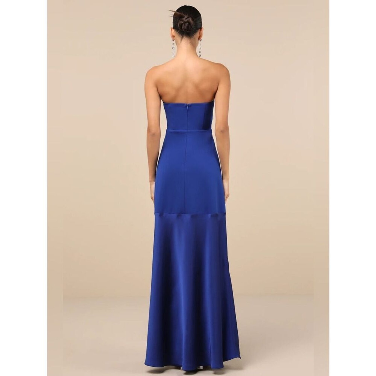 Lulus Compelling Style Royal Blue Strapless A-Line Maxi Dress Size XL NWT