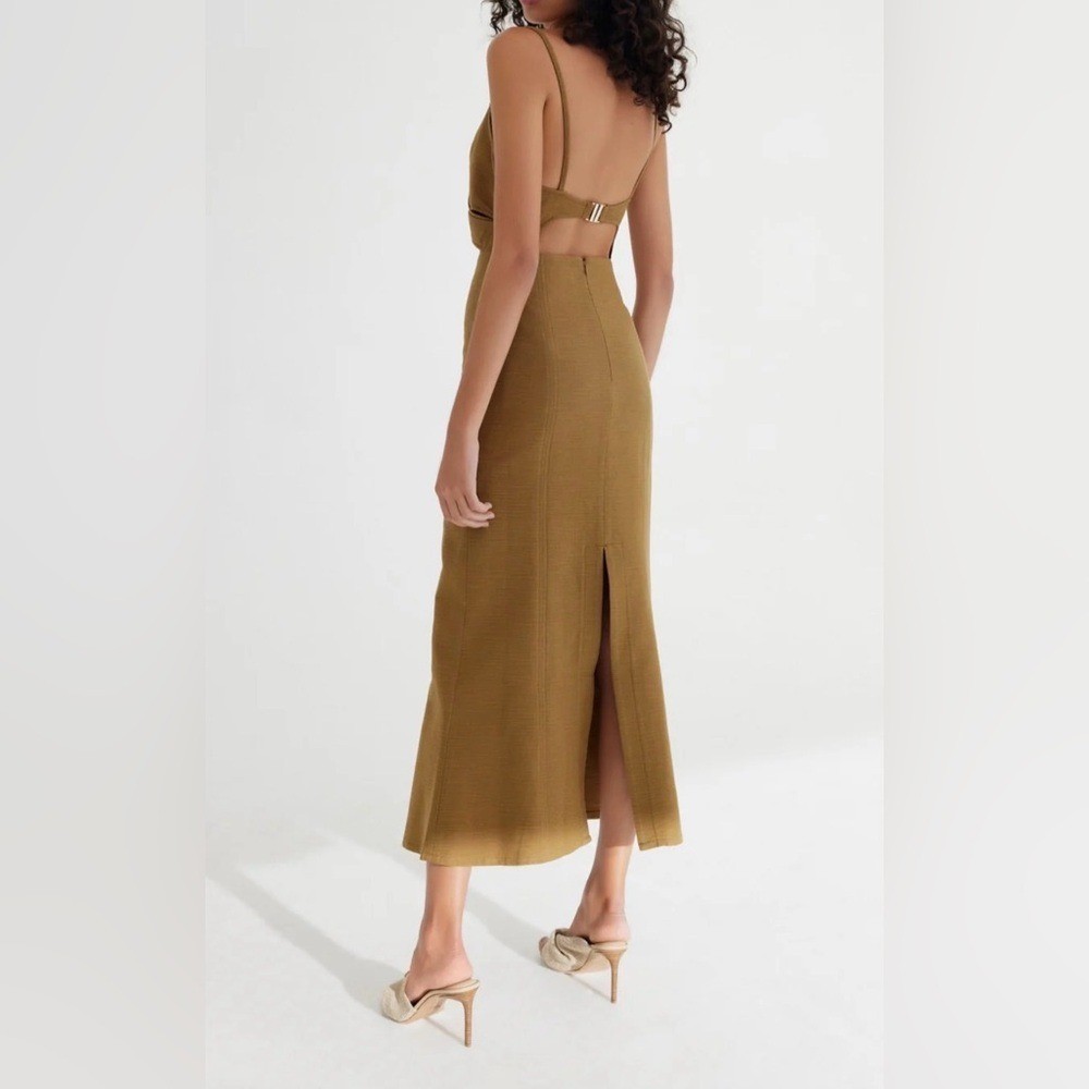 Significant Other FRANKIE MIDI DRESS – OLIVE size 6 cotton