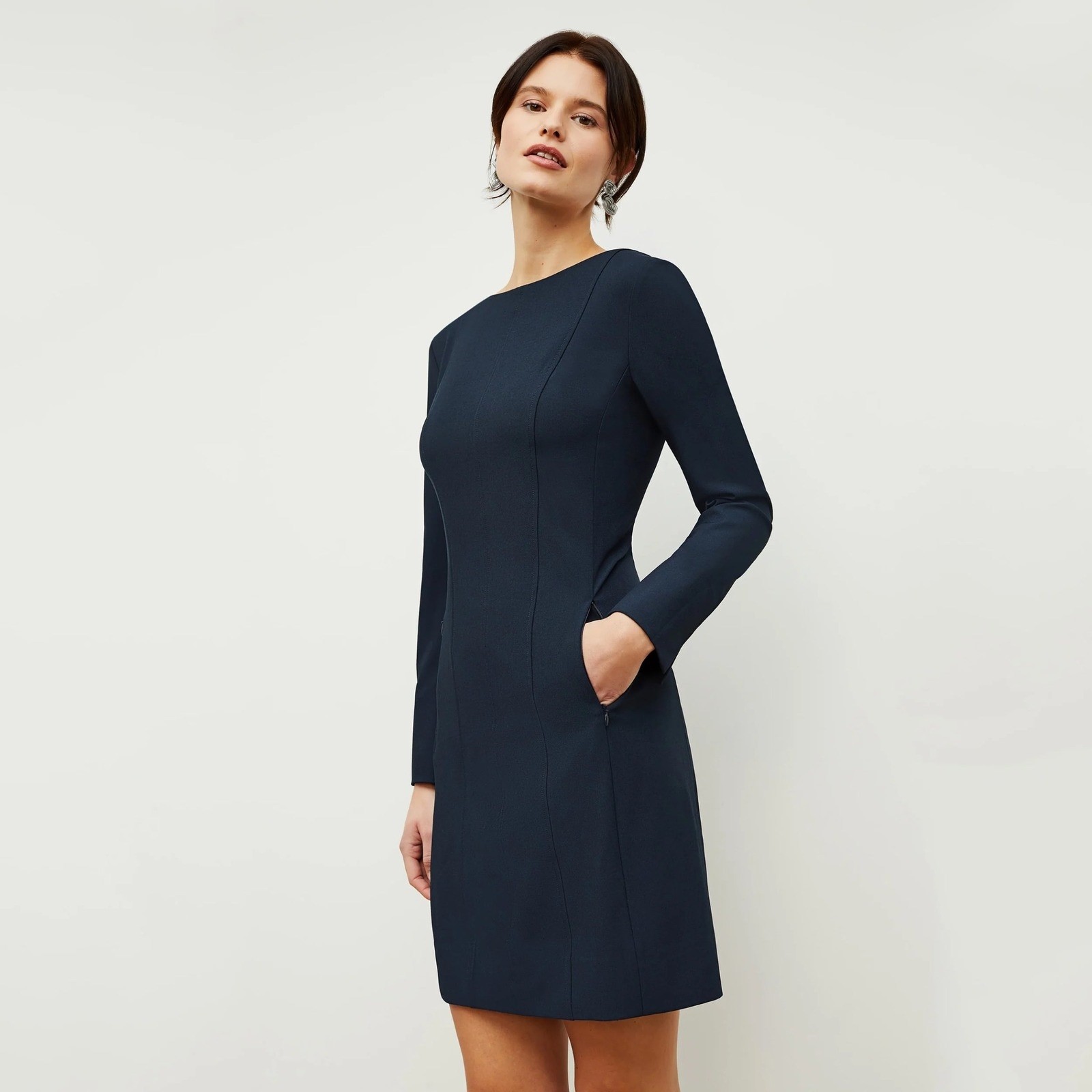 M.M.LaFleur Novara WonderTex Sheath Dress Midnight Navy Size 4
