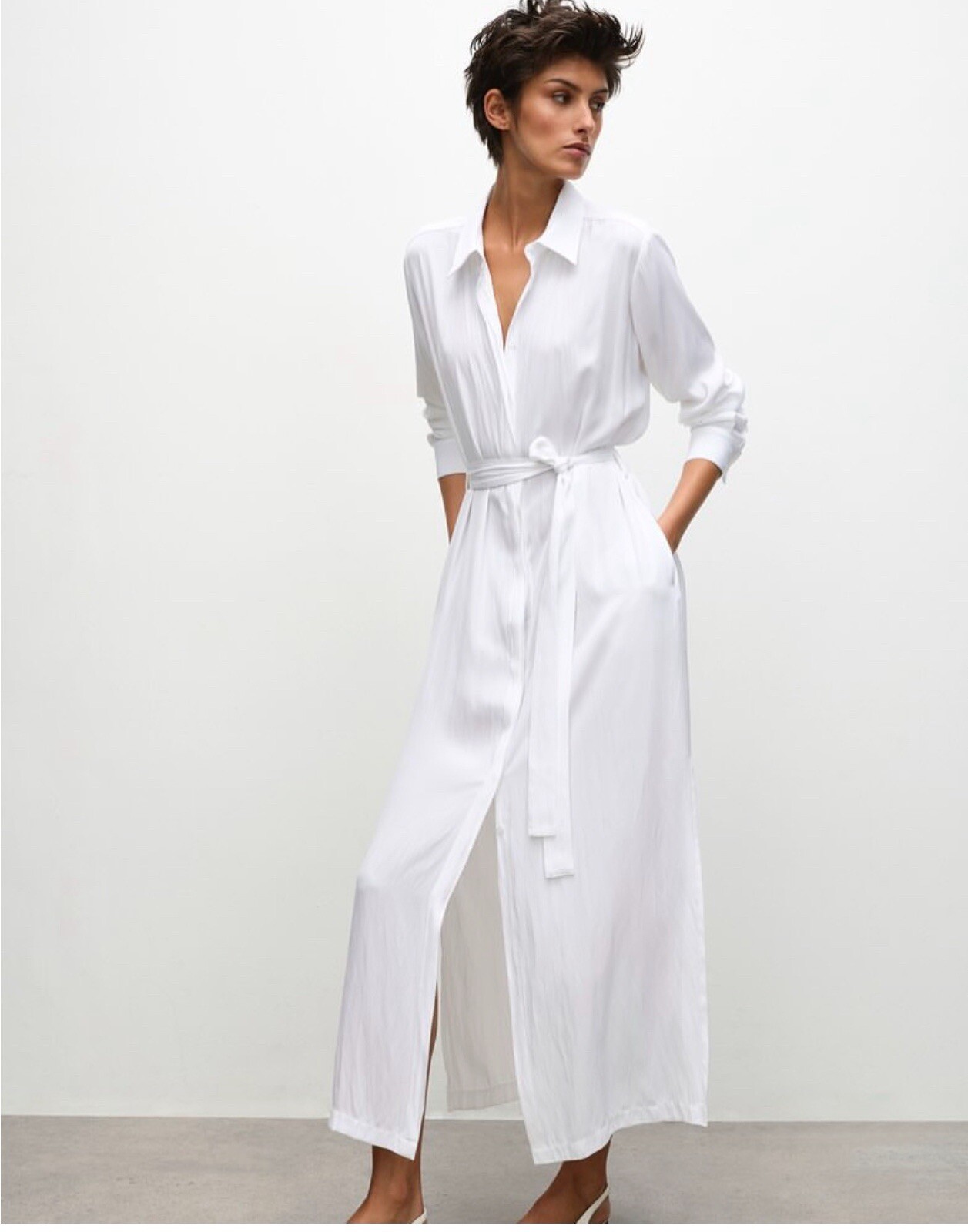 NWT_ZARA FW24 MIDI SHIRT DRESS ZW COLLECTION 8570/702_size XS,S,L,XL,2XL