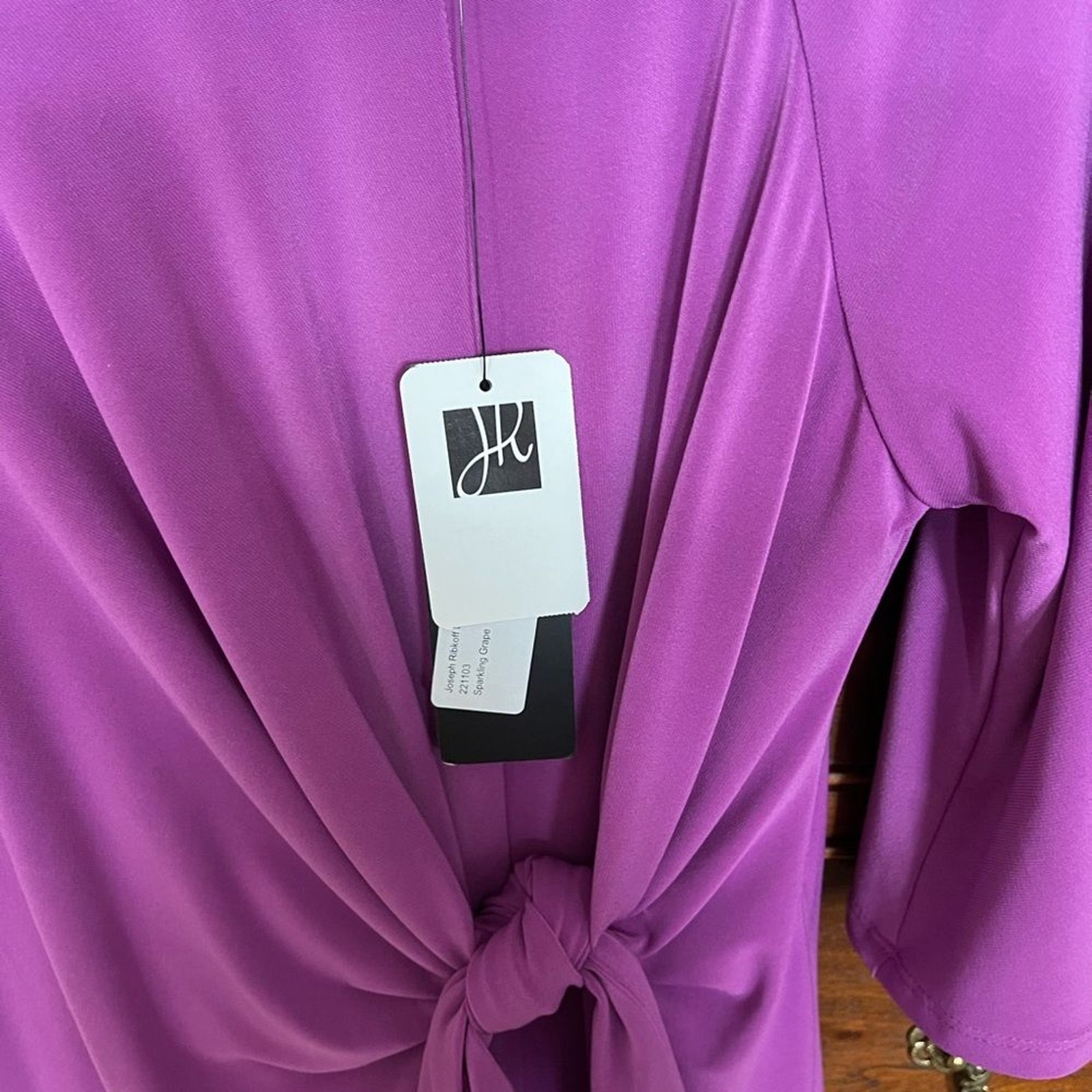 Joseph Ribkoff Fuchsia Tie-Waist Sheath Dress