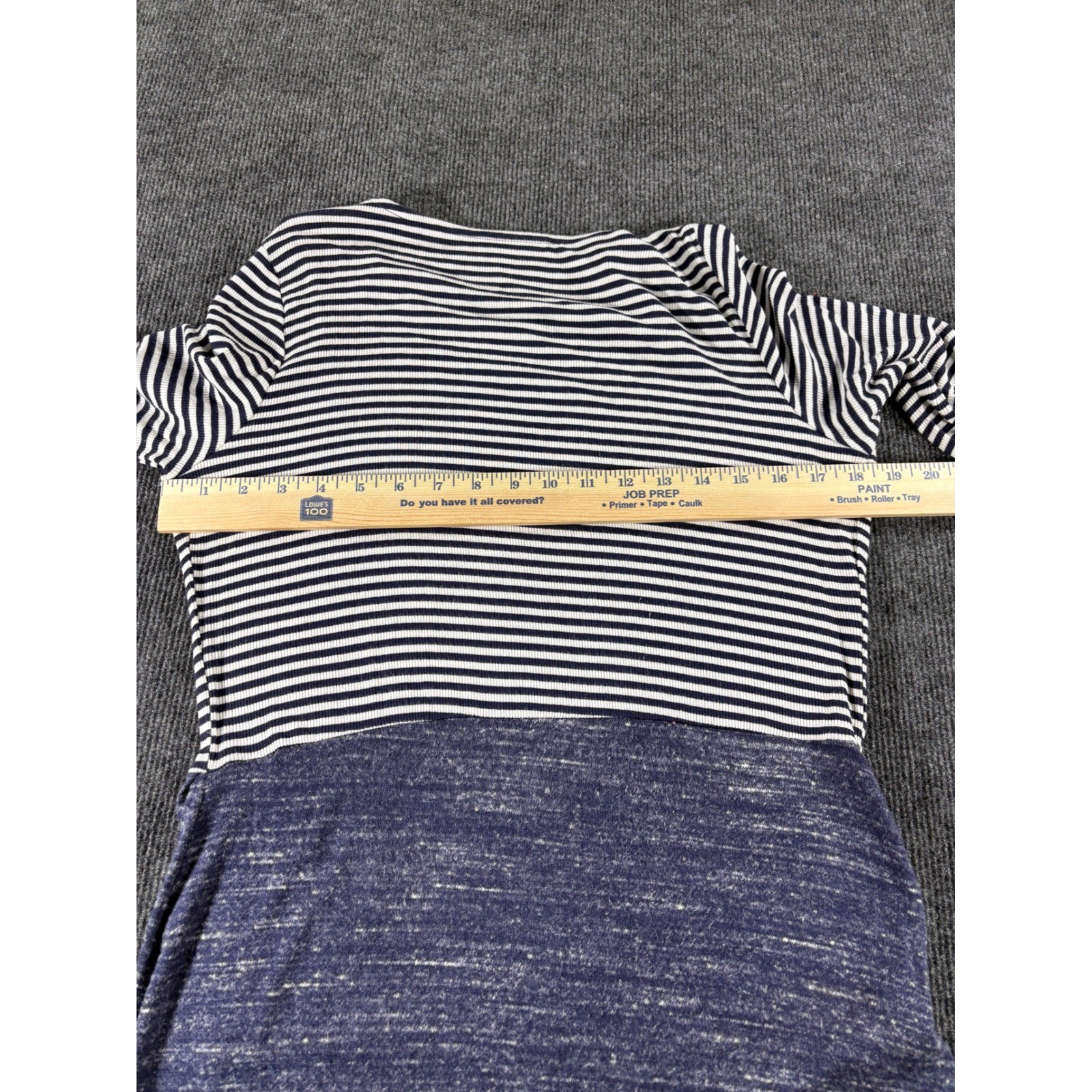 Dolan Left Coast Collection Striped Mixed Media Wrap Dress Navy White Medium