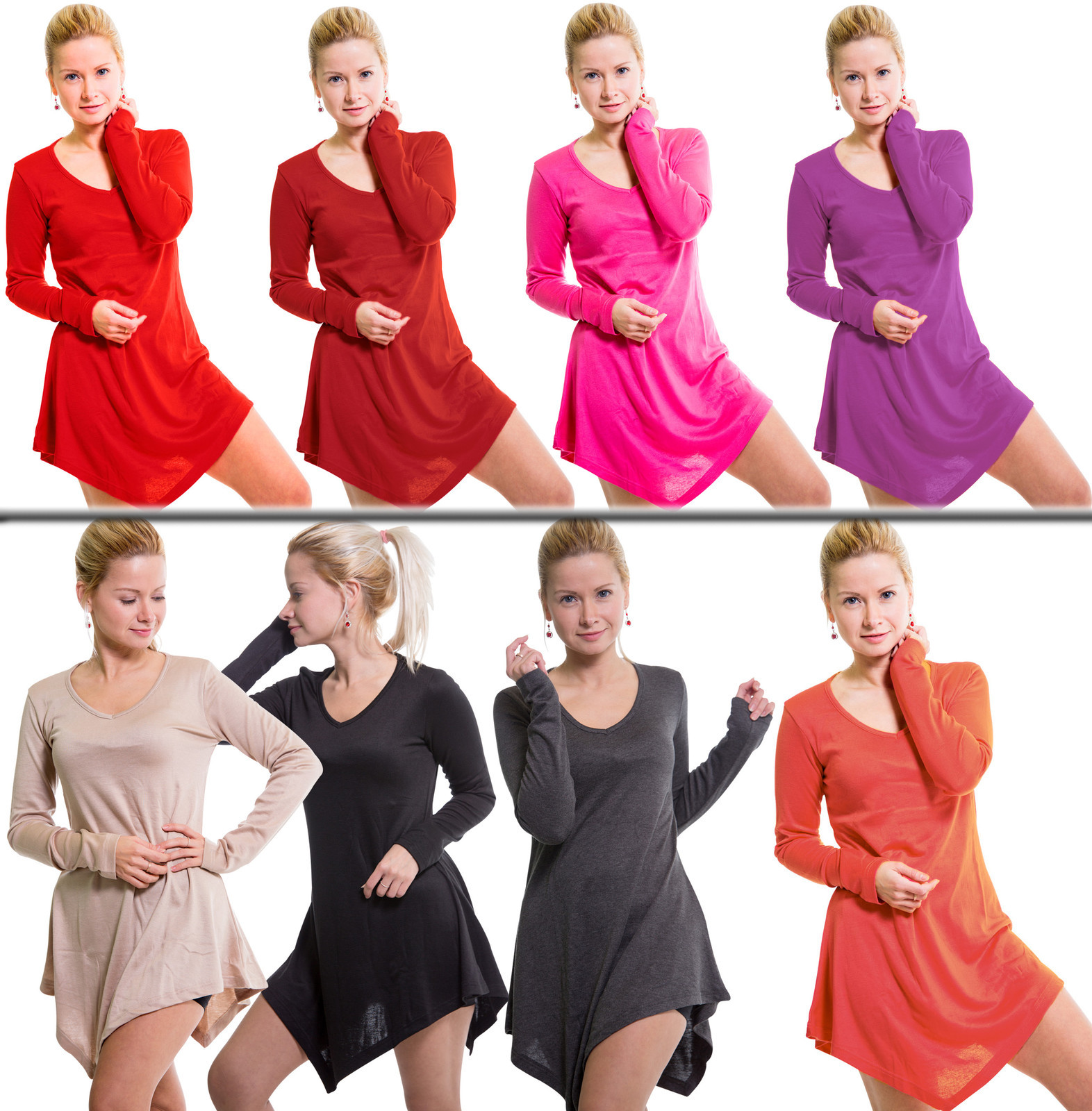 Eskaay Womens Long Sleeve Shirt Lightweight Soft Casual Evening Summer Tunic Top