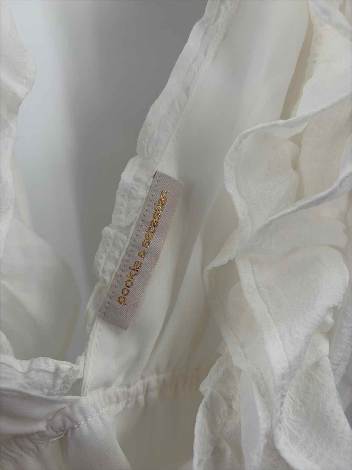 Pre-Owned Pookie & Sebastian White Size Medium Short Sleeveless Dress