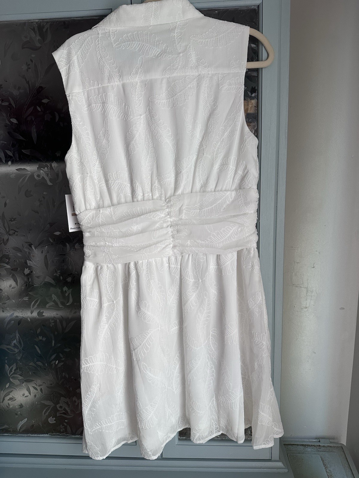 New White Kensie Collared Button Front Sleeveless Dress Size 12