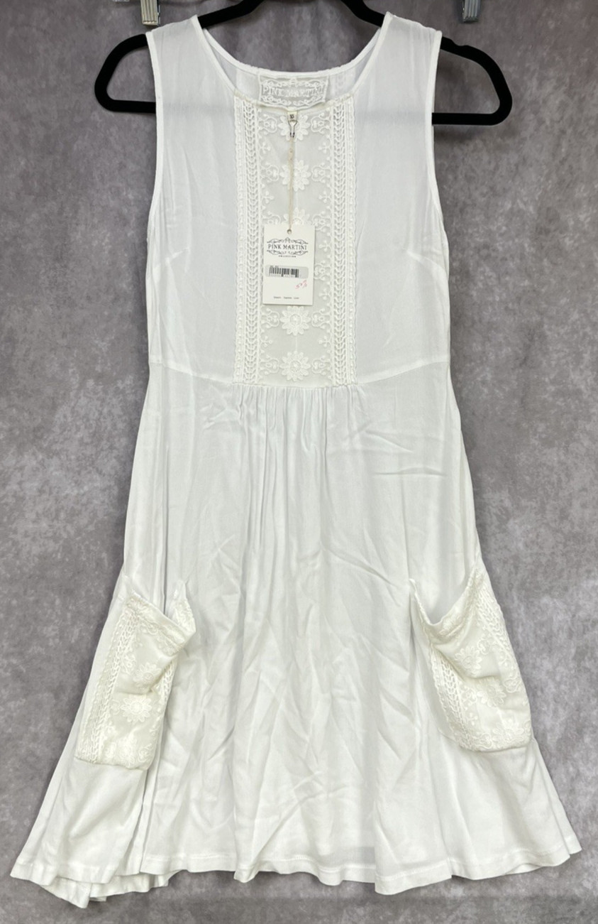 Pink Martini Collection The Venus Dress White Sleeveless Size XS DR-71681 NWT