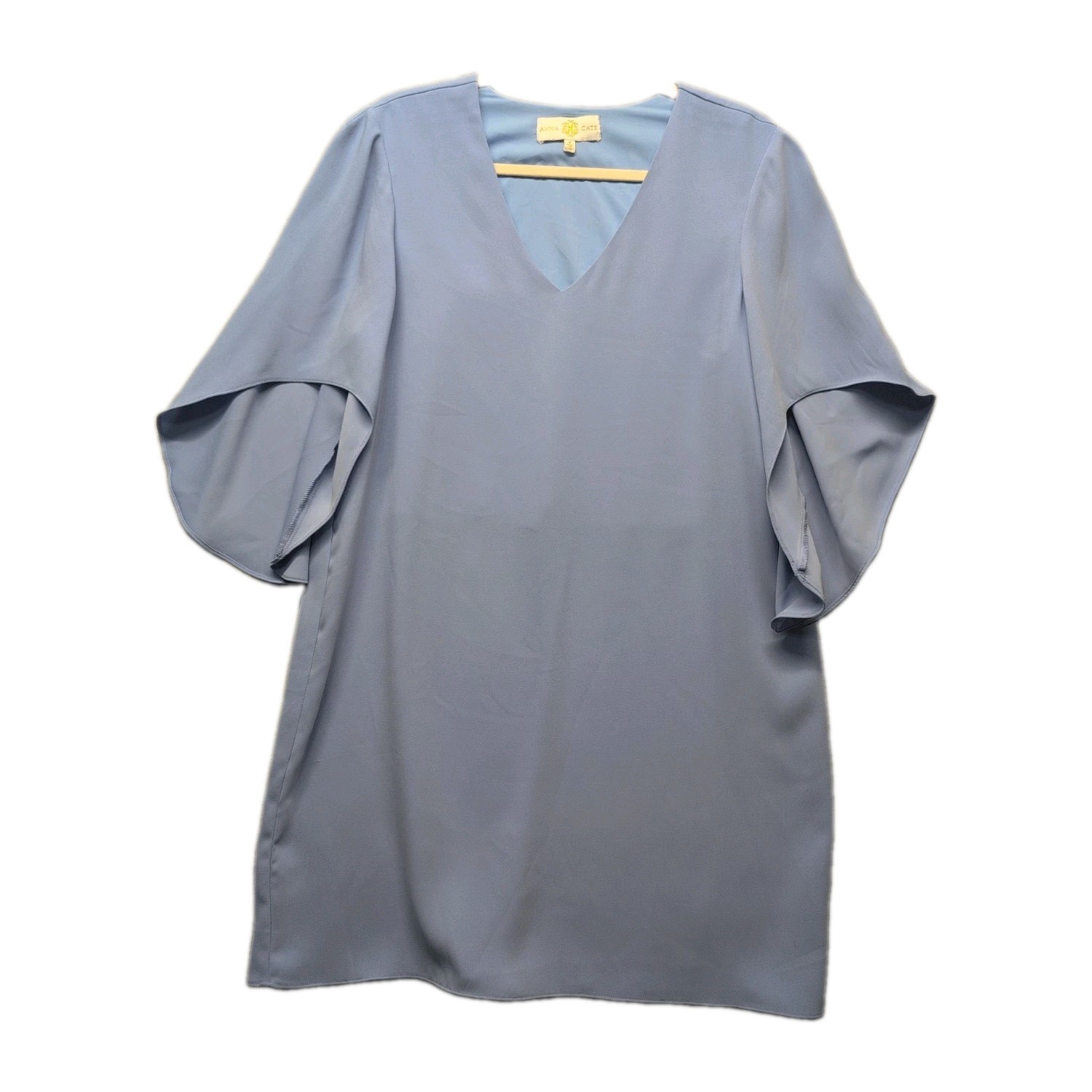 Anna Cate Meredith Dress Sky Blue Womens Size Medium Pullover Flutter Sleeve