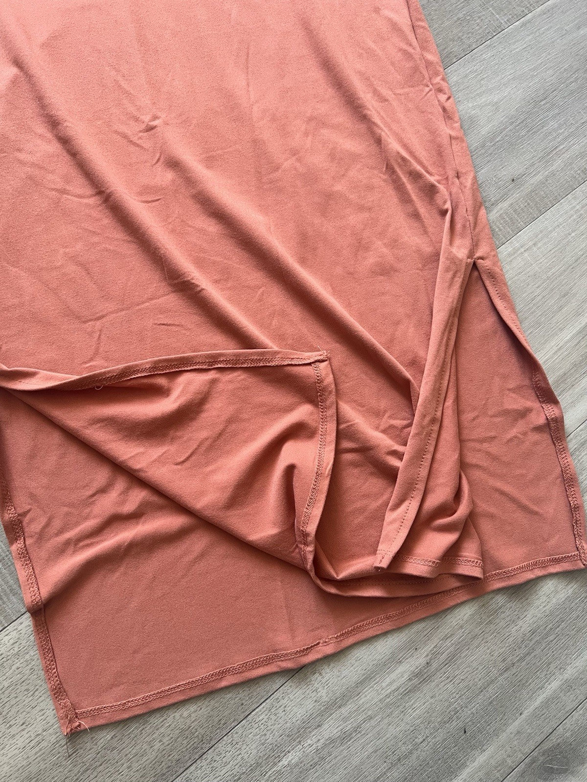 Heart vs Hips Orange Solid Scoop Neck Sleeveless Tank Midi Dress Side Slit L