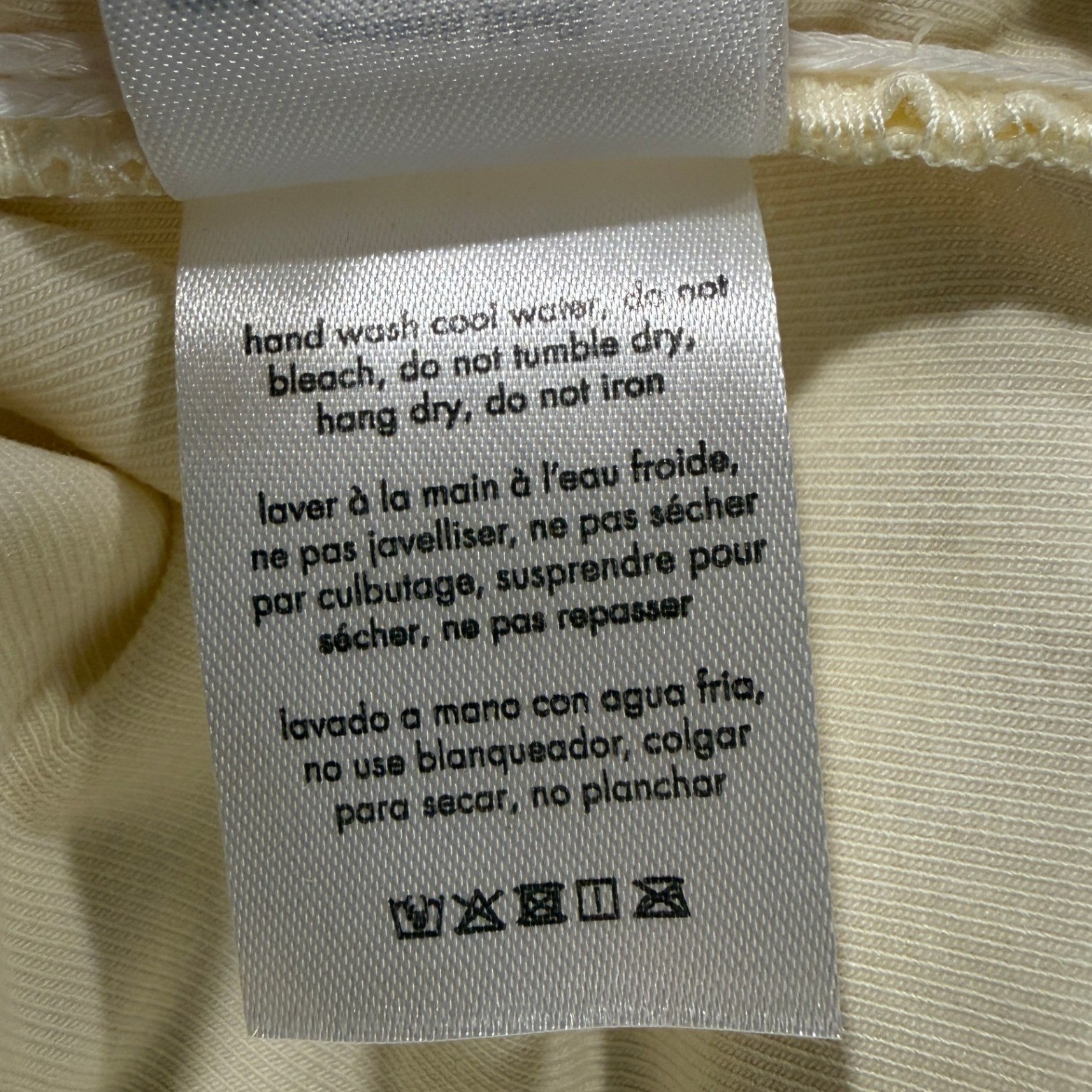 WeWoreWhat Revolve Open Back Ruched High Neck Bodycon Midi Dress Cream L NEW