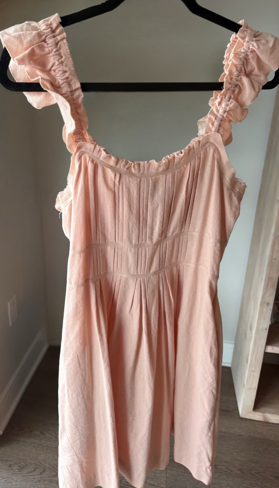 Steve Madden Blush Pink Ruffle Strap Mini Dress Size Small