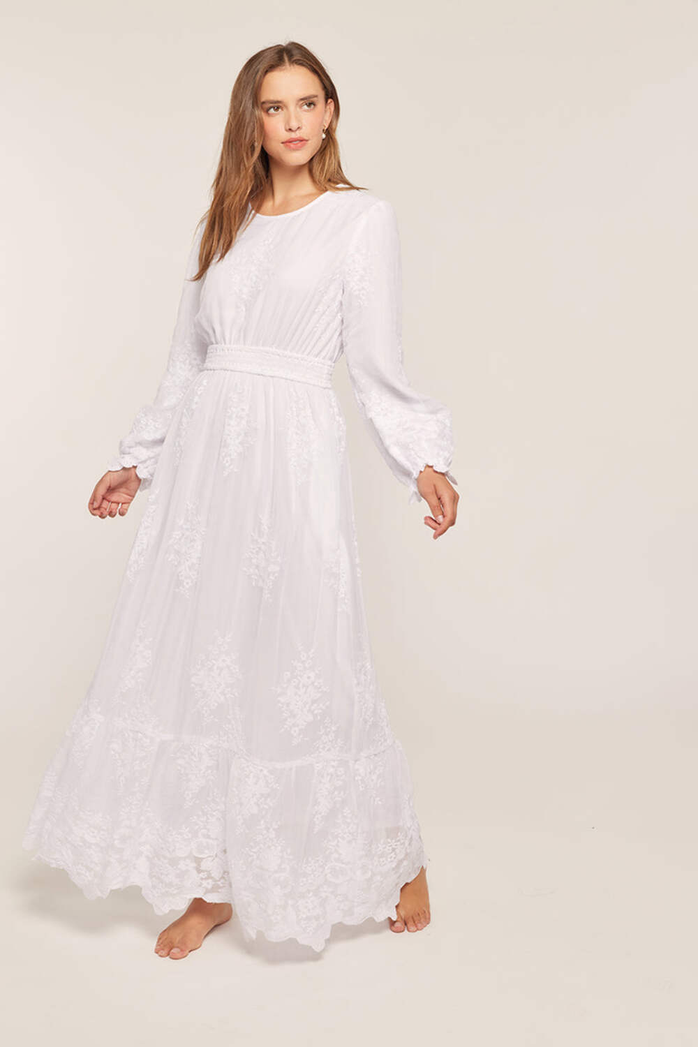 Sofia White Temple Dress / Simple Wedding Dress
