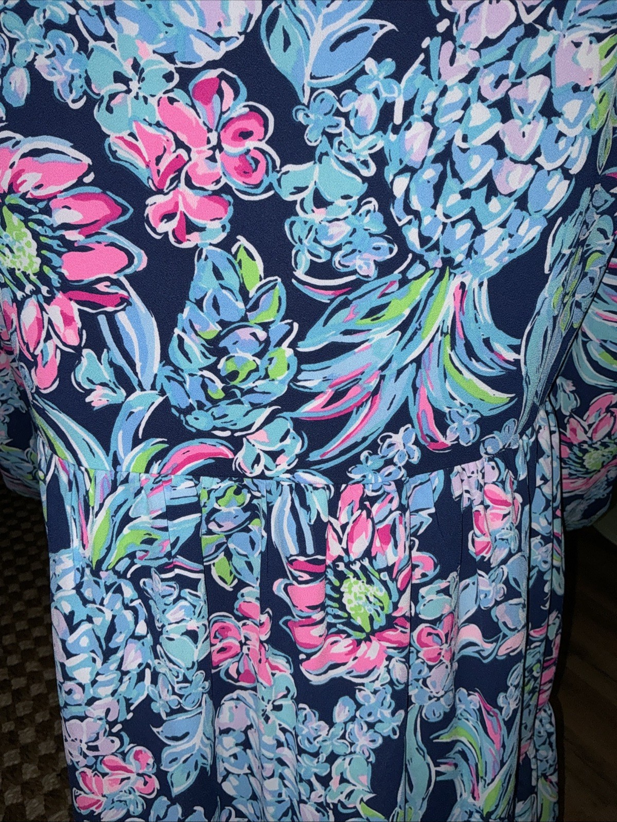 Lilly Pulitzer Winona Stretch Dress Navy Pineapple Paradise Size Small NEW
