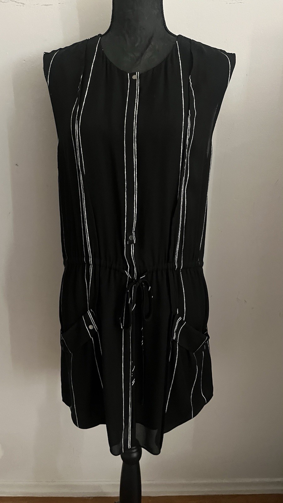 ALC striped dress 100% silk s