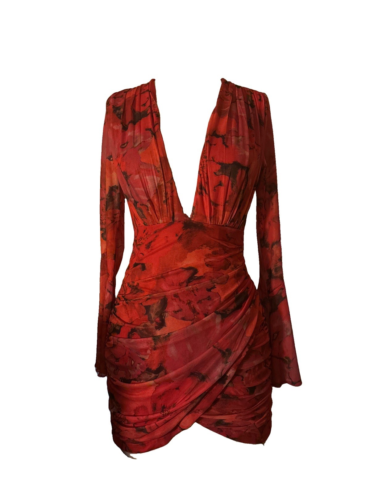 Hello Molly Pink And Orange Floral Mini Dress Size Small