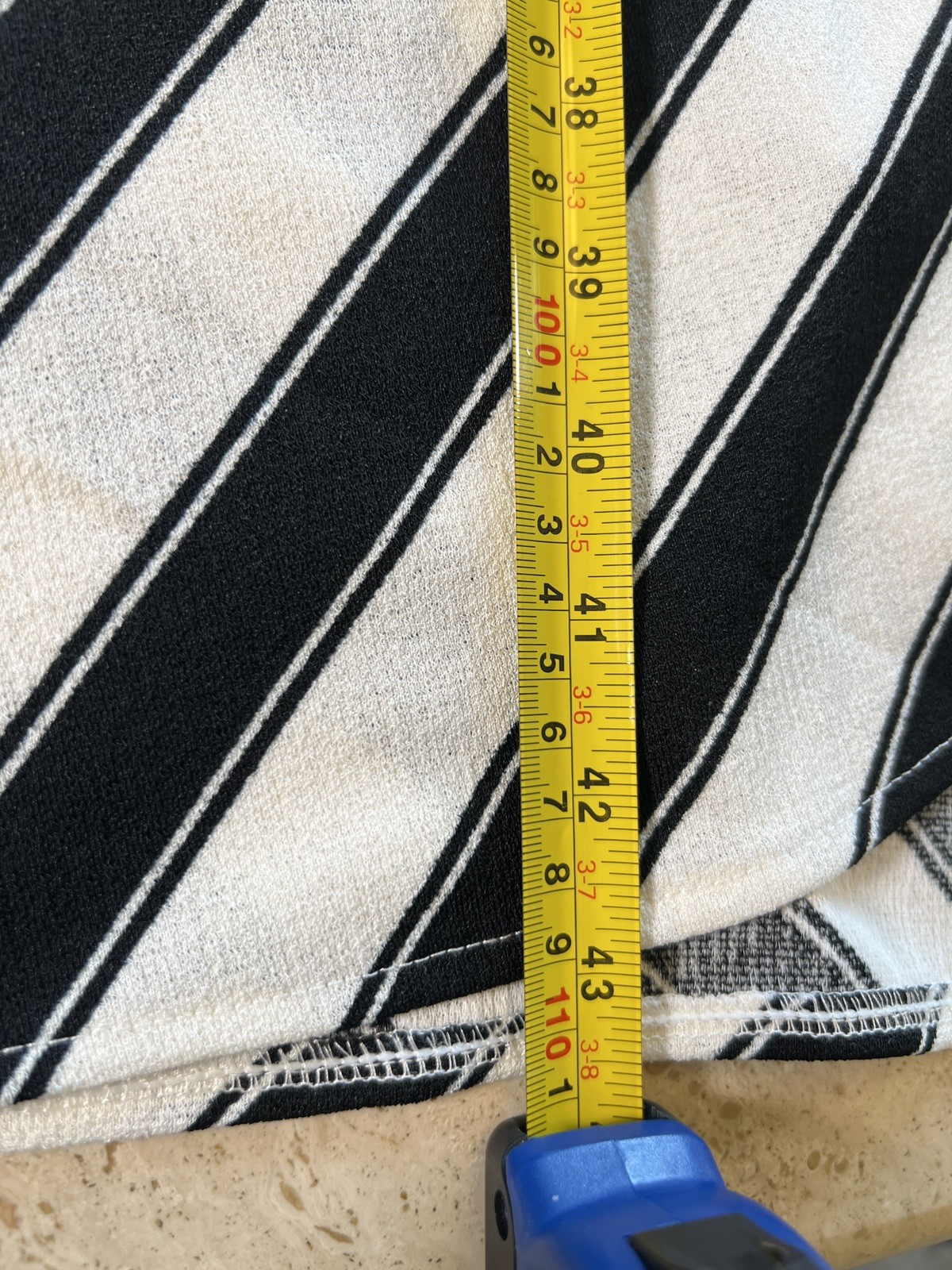 H&M Black & Cream Striped Sleeveless Wrap Midi Dress Size Small