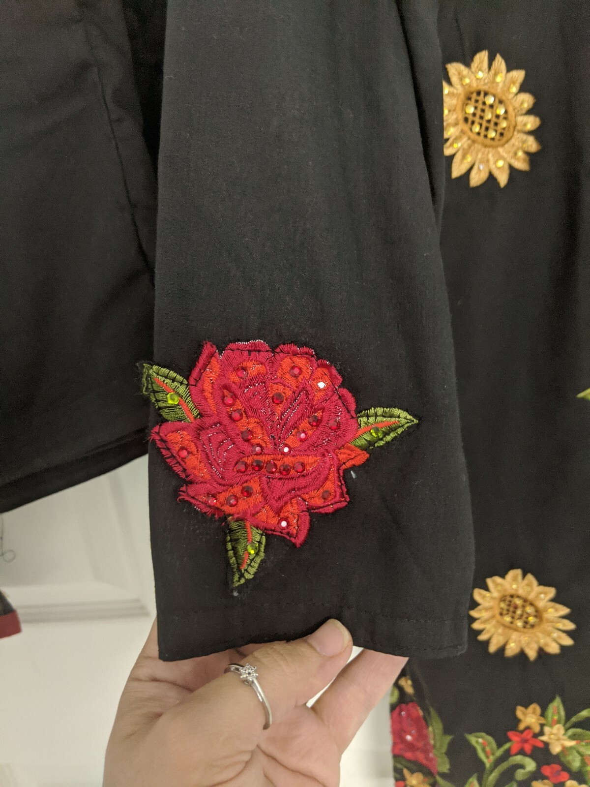 Pakistani Shalwar Kameez Indian black Floral embroidered Salwar Khamiz Suit bead