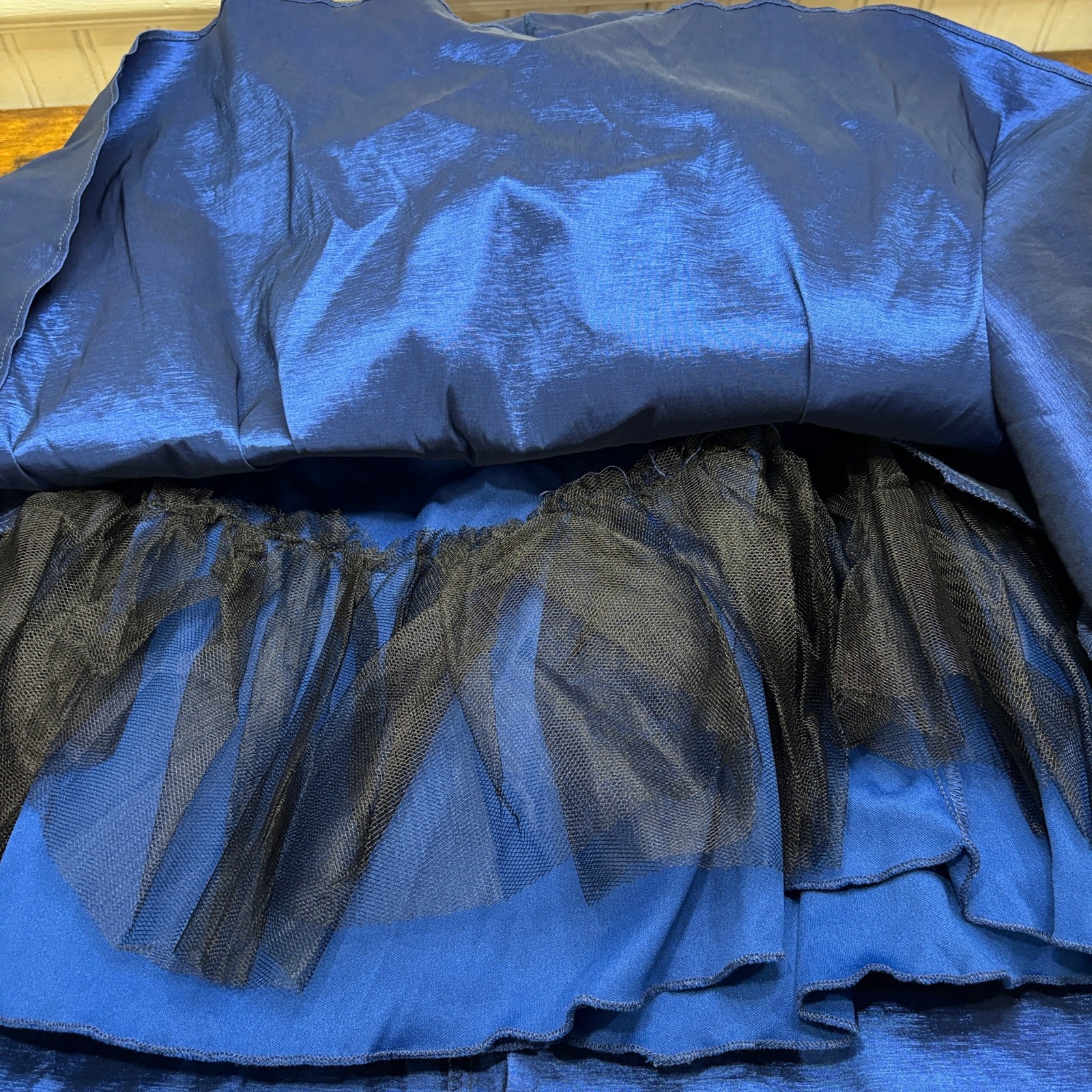 B Darlin Size 5/6 Dress Cocktail Hoco Prom Vintage Hi-Low Princess Taffeta Blue