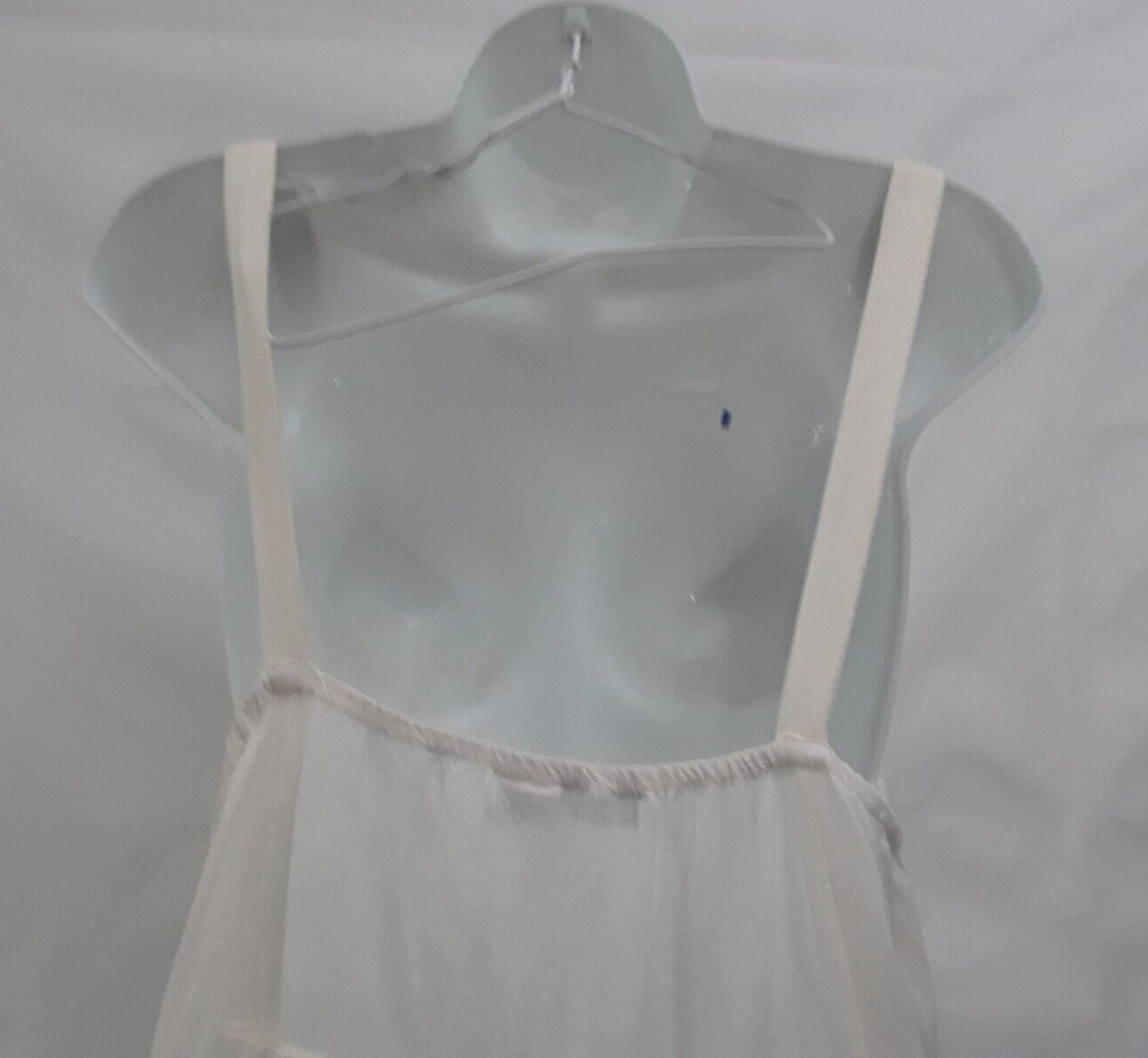 Raya Sun Women White Strap Pullover Button Lace Trim Tie Back Size M India