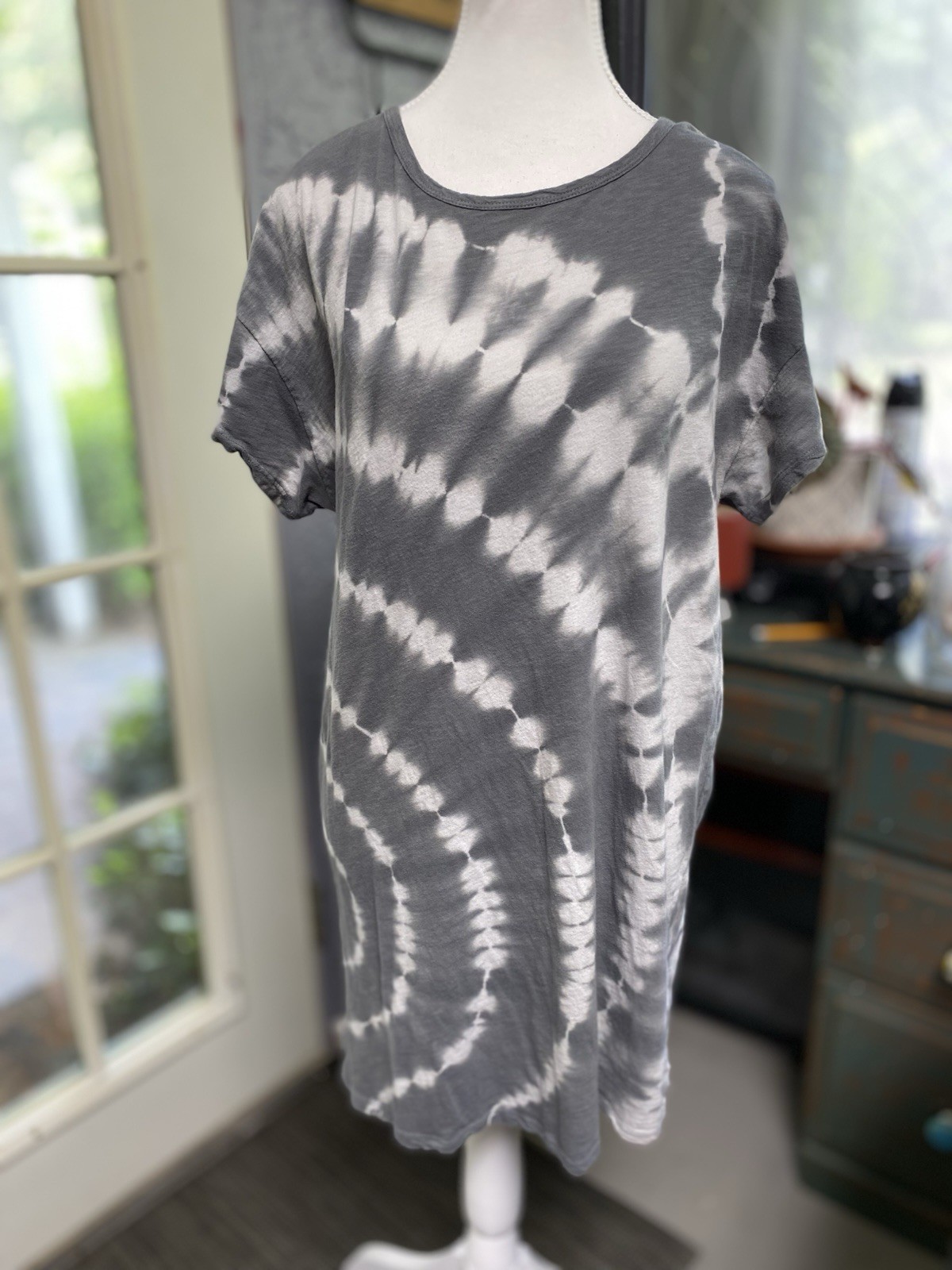 Z Supply Gray White Tie Dye Tshirt Dress Size XS (u)