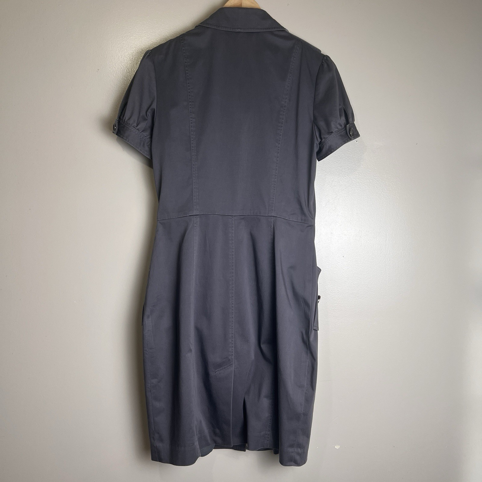 Burberry of London Gray Button Down Dress Size 17.5” Ptp EUC
