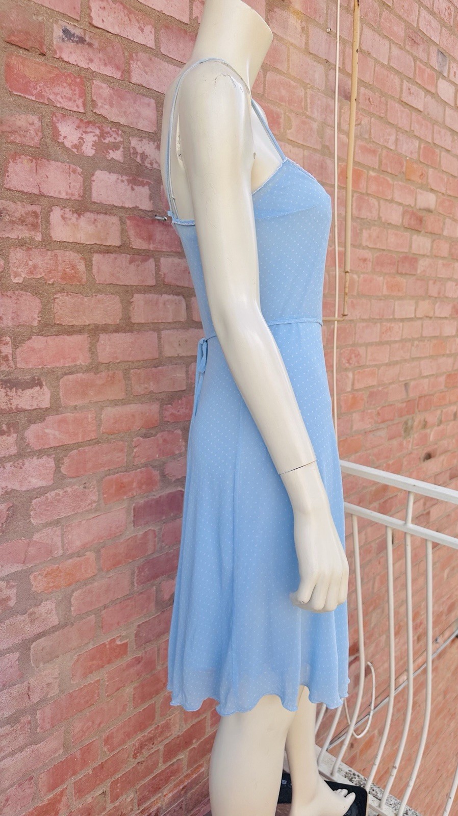 Vintage 2000s BluGirl Blumarine Blue Polka Dot Rayon Slip Dress I40 Y2K Gem💎